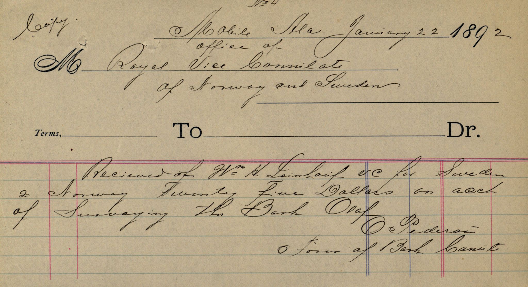 Pa 63 - Østlandske skibsassuranceforening, VEMU/A-1079/G/Ga/L0028/0005: Havaridokumenter / Tjømø, Magnolia, Caroline, Olaf, Stjernen, 1892, p. 106