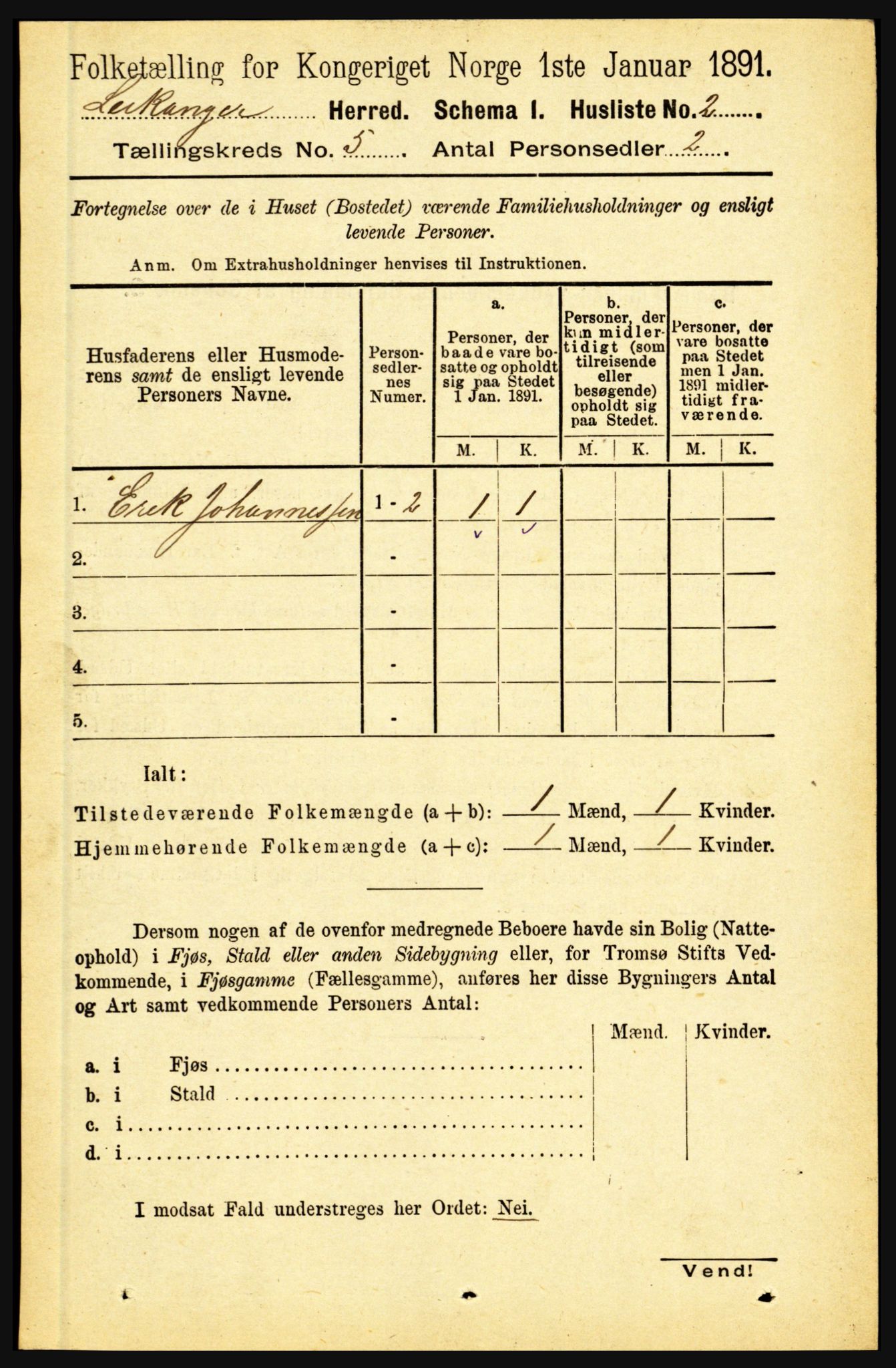 RA, 1891 census for 1419 Leikanger, 1891, p. 833