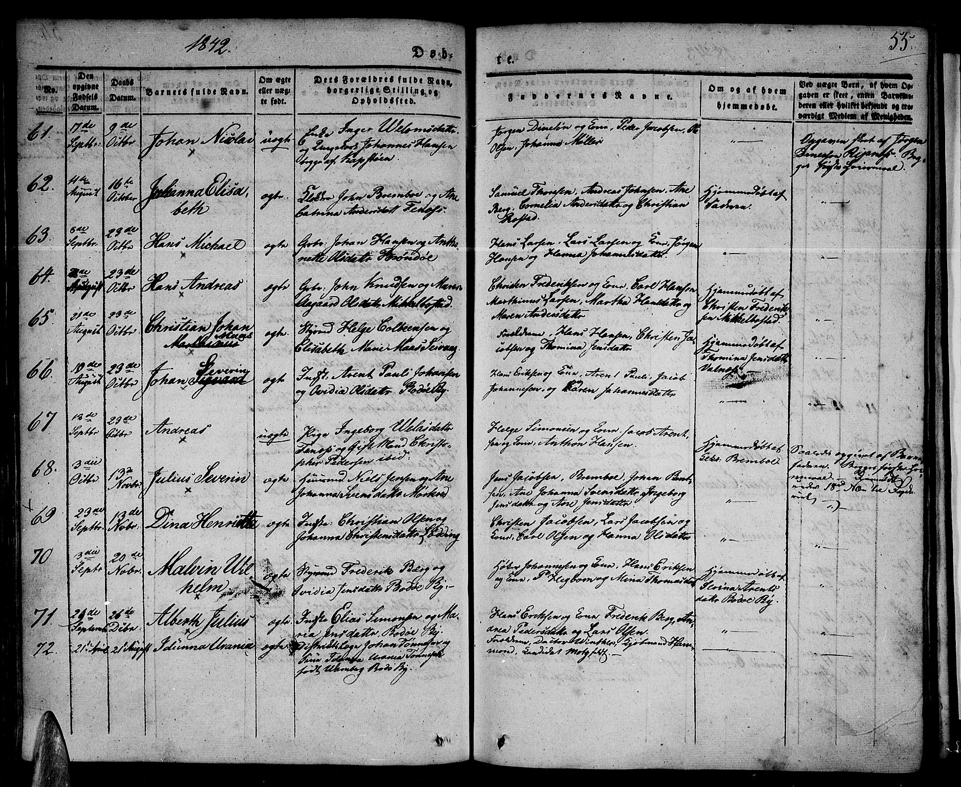 Ministerialprotokoller, klokkerbøker og fødselsregistre - Nordland, SAT/A-1459/801/L0006: Parish register (official) no. 801A06, 1834-1845, p. 55