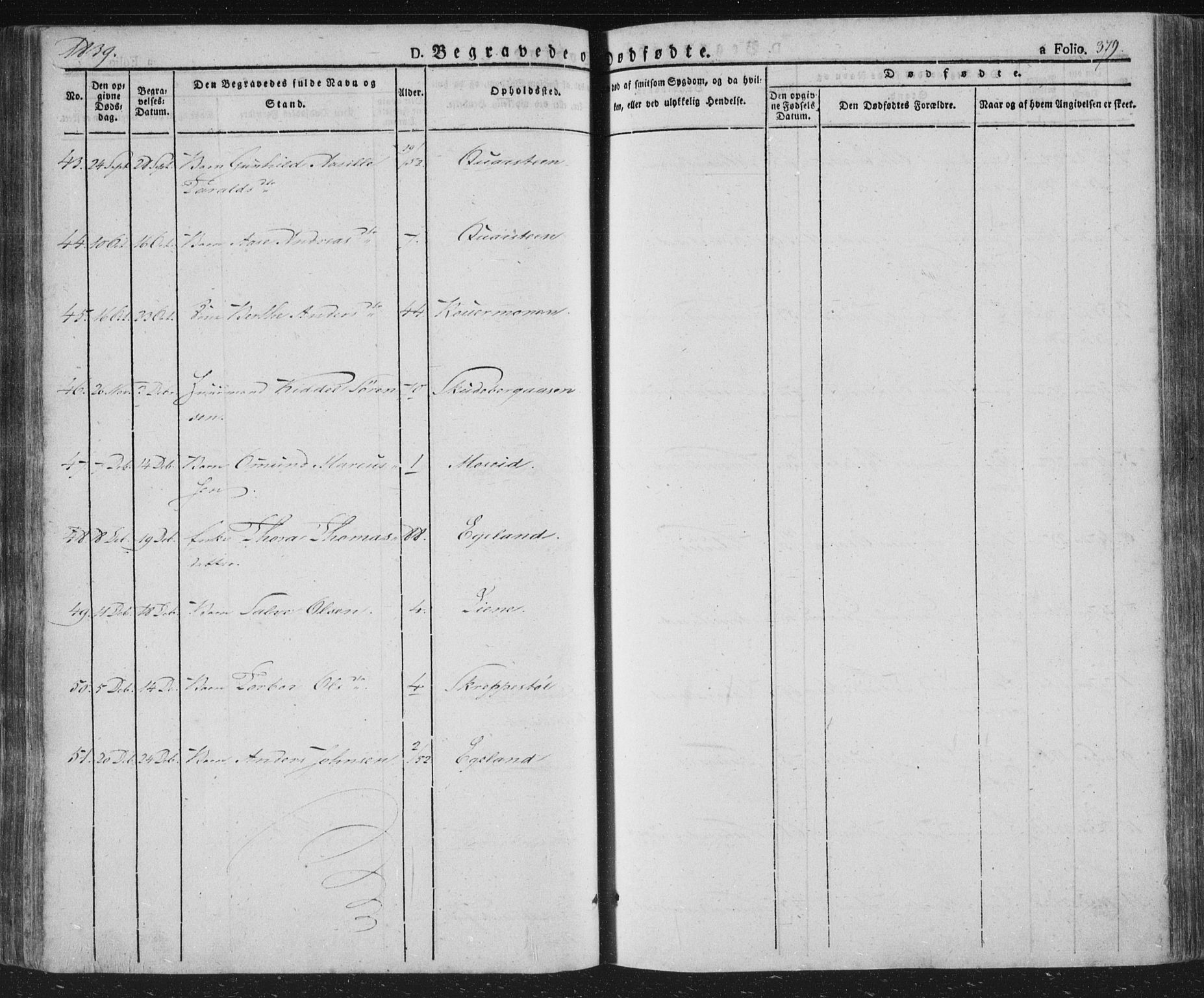 Vennesla sokneprestkontor, SAK/1111-0045/Fa/Fac/L0004: Parish register (official) no. A 4, 1834-1855, p. 379