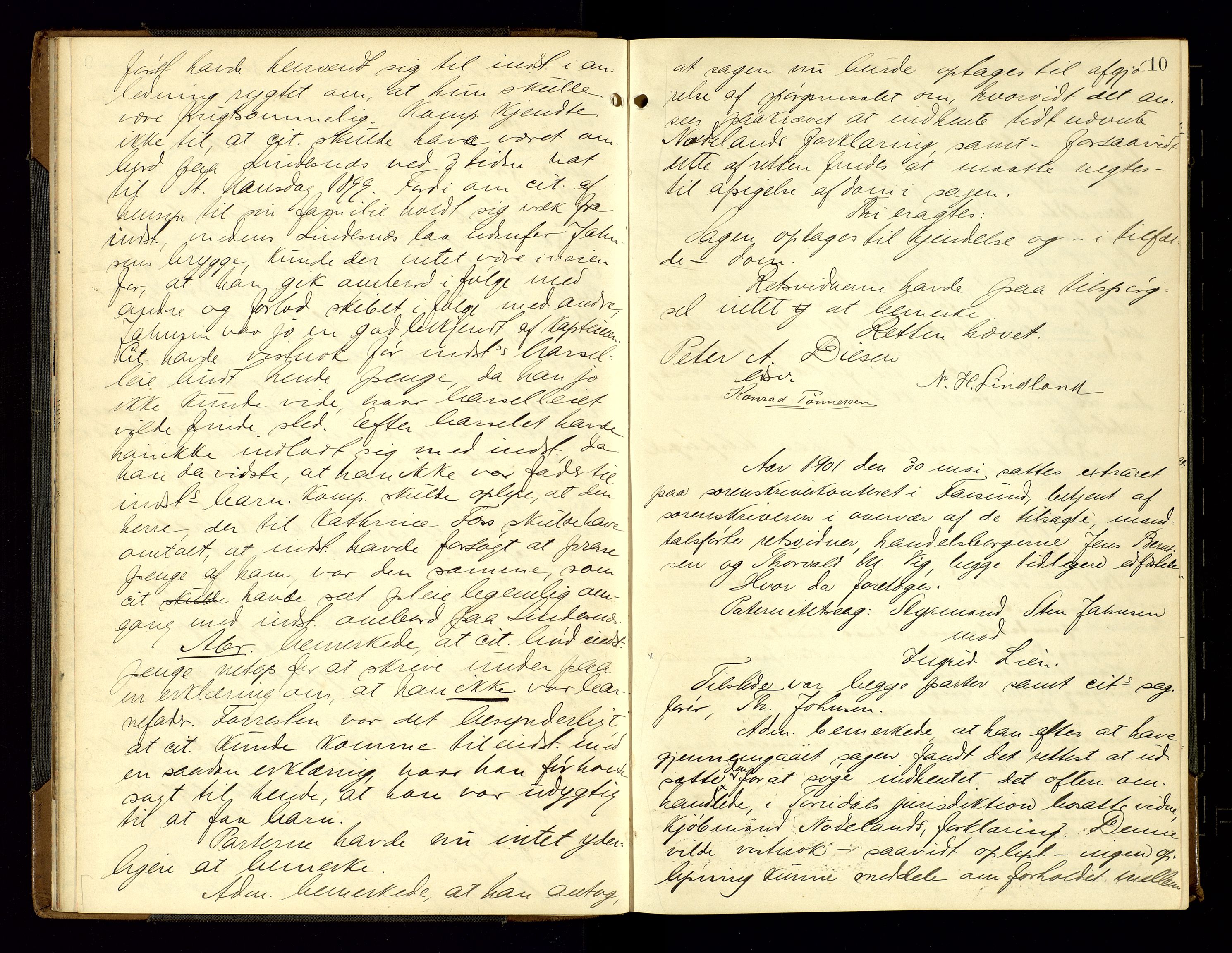 Lyngdal sorenskriveri, AV/SAK-1221-0004/F/Fb/L0093: Ekstrarettsprotokoll nr. 29, 1901-1904, p. 10