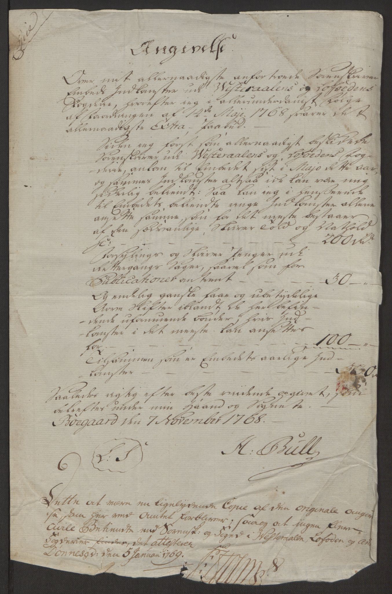 Rentekammeret inntil 1814, Realistisk ordnet avdeling, RA/EA-4070/Ol/L0022a/0002: [Gg 10]: Ekstraskatten, 23.09.1762. Nordlands amt / Vesterålen, Andenes og Lofoten, 1763-1769, p. 341