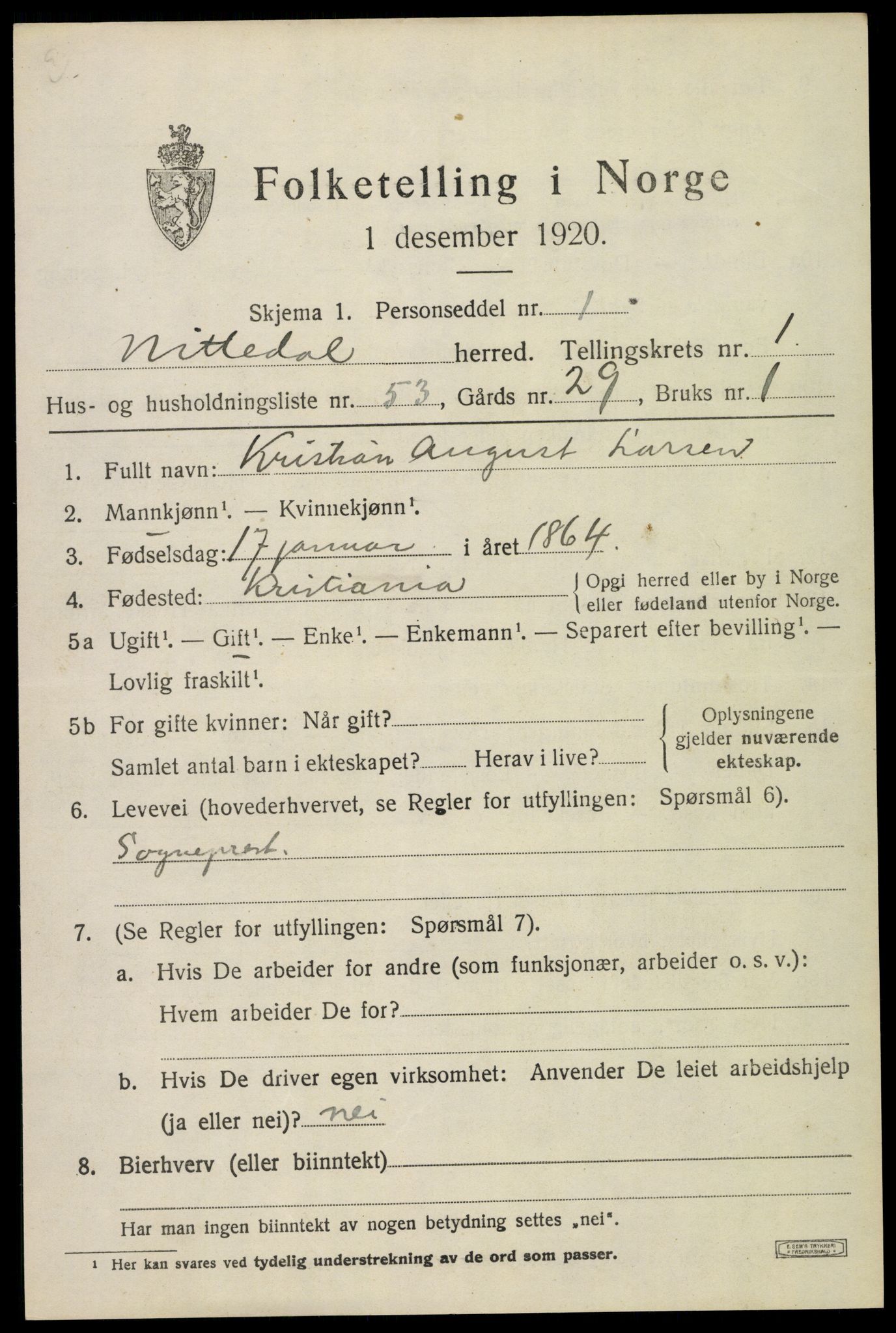 SAO, 1920 census for Nittedal, 1920, p. 1828