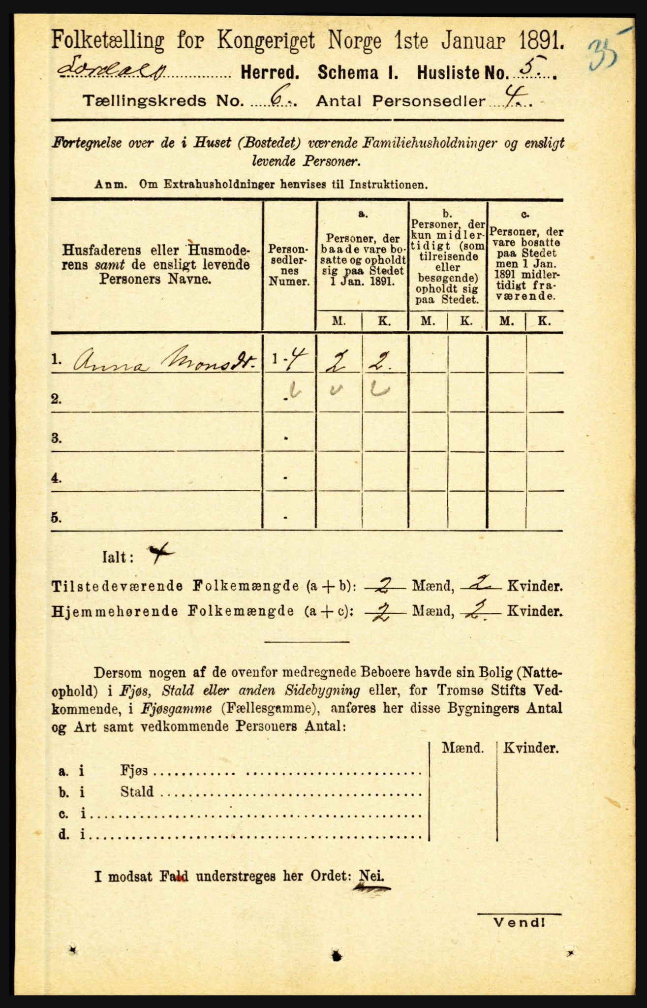 RA, 1891 census for 1422 Lærdal, 1891, p. 411