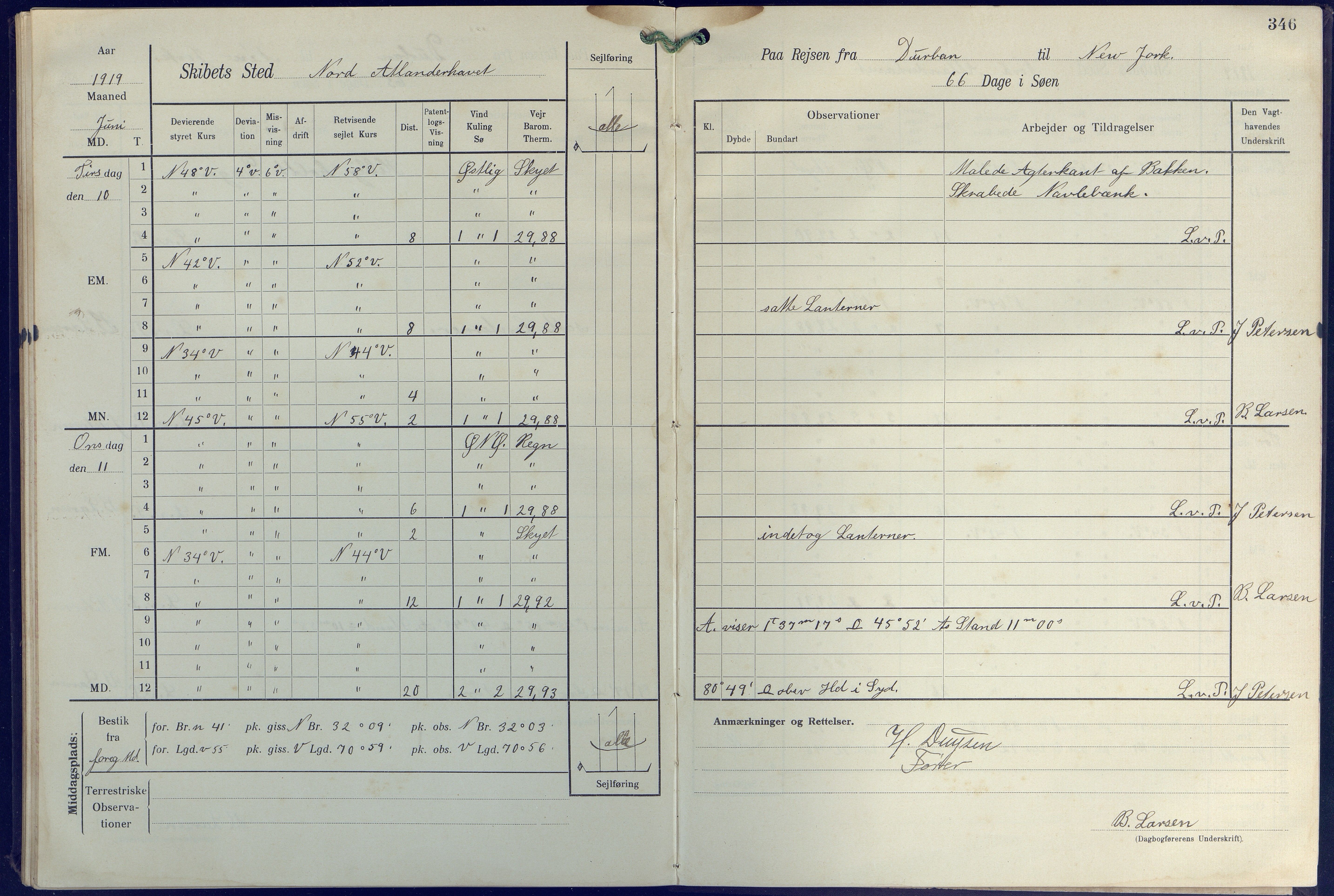 Fartøysarkivet, AAKS/PA-1934/F/L0271: Pehr Ugland (bark), 1917-1919, p. 346