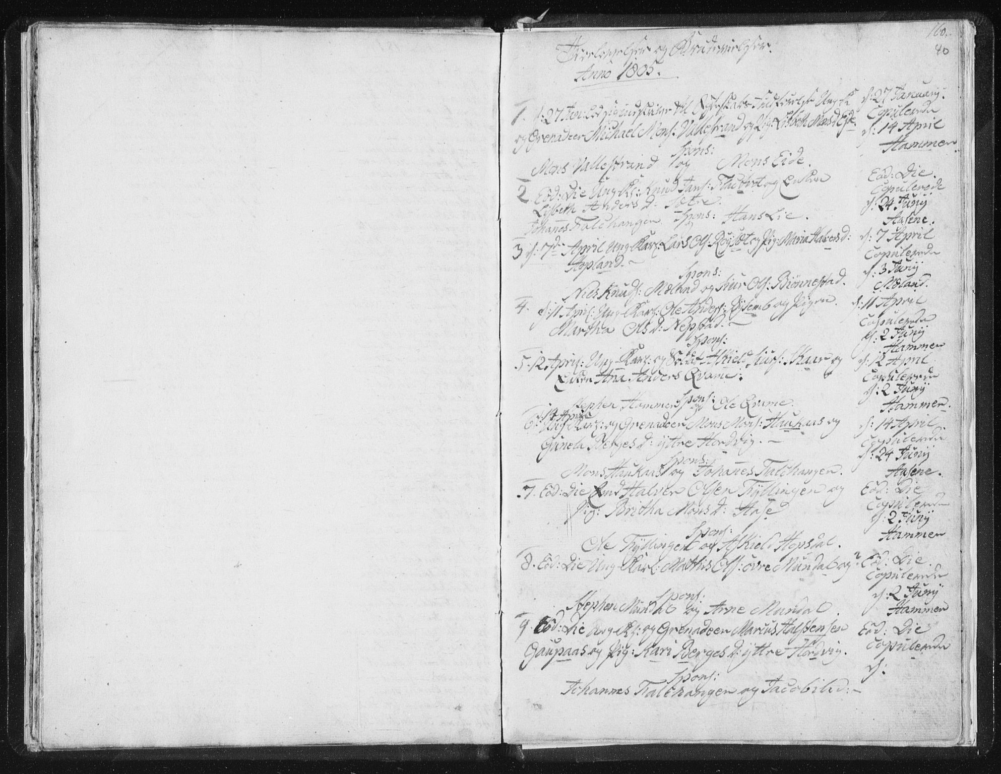 Hamre sokneprestembete, SAB/A-75501/H/Ha/Haa/Haaa/L0009: Parish register (official) no. A 9, 1805-1815, p. 40