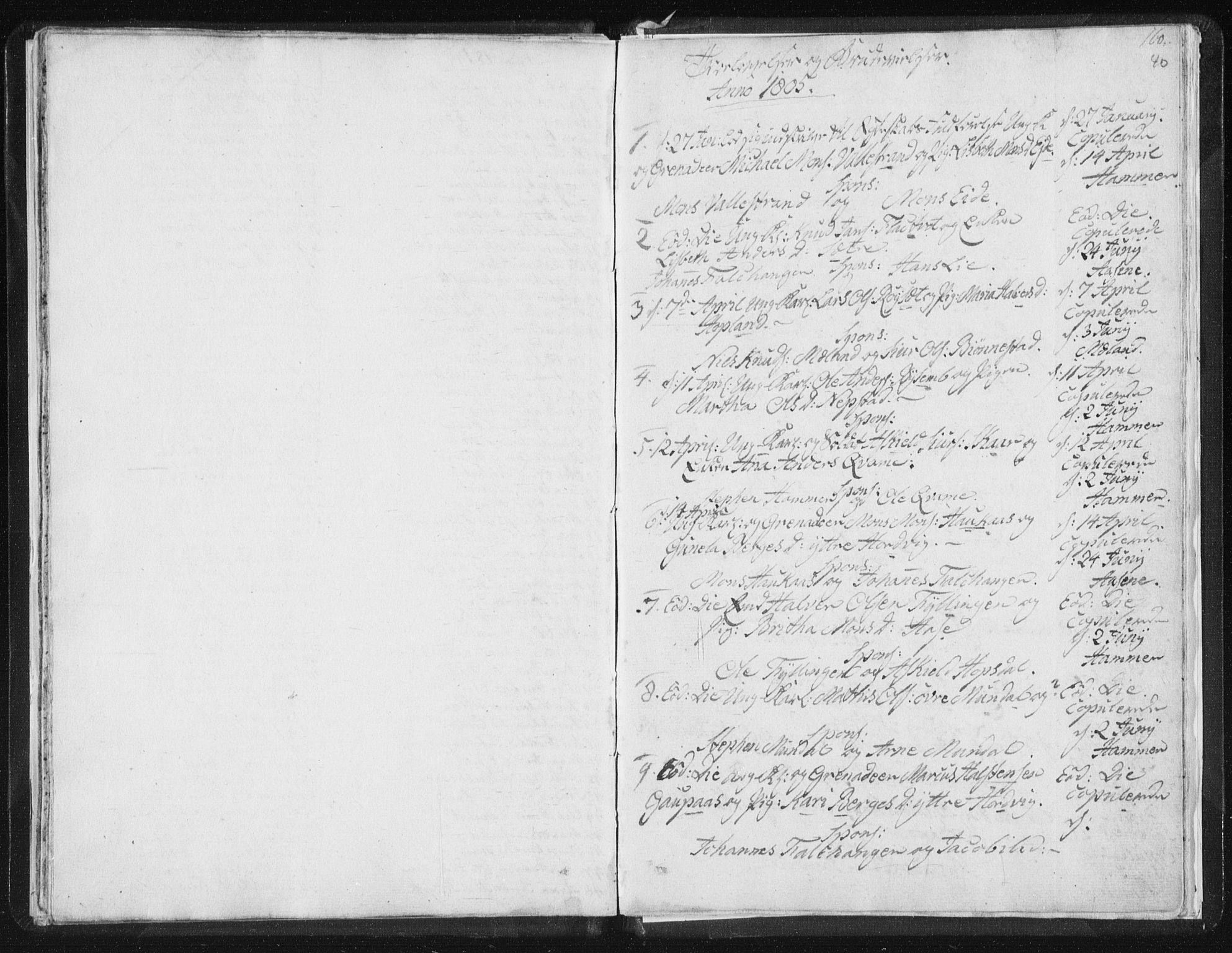 Hamre sokneprestembete, AV/SAB-A-75501/H/Ha/Haa/Haaa/L0009: Parish register (official) no. A 9, 1805-1815, p. 40