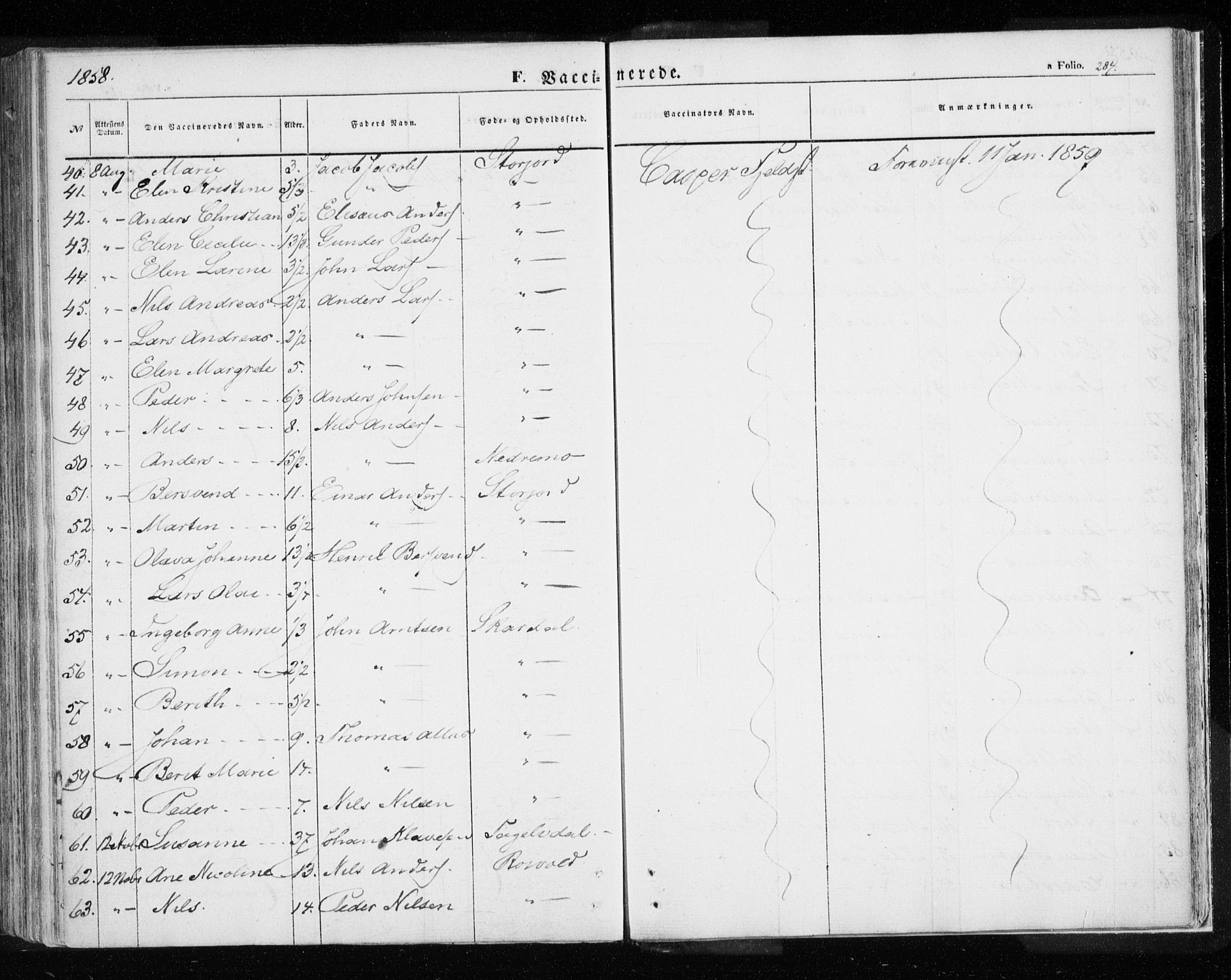 Målselv sokneprestembete, AV/SATØ-S-1311/G/Ga/Gaa/L0003kirke: Parish register (official) no. 3, 1853-1863, p. 284