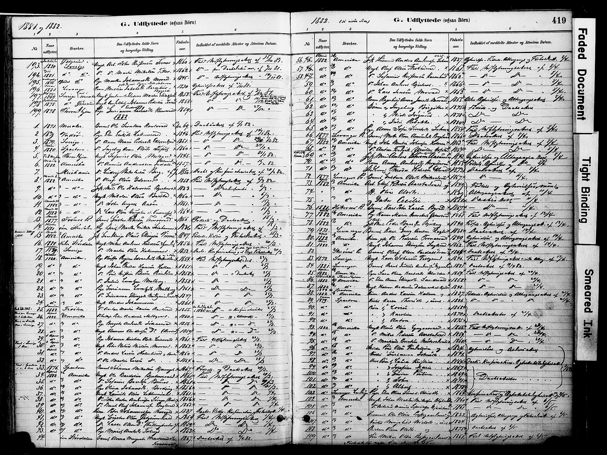 Ministerialprotokoller, klokkerbøker og fødselsregistre - Nord-Trøndelag, SAT/A-1458/723/L0244: Parish register (official) no. 723A13, 1881-1899, p. 419