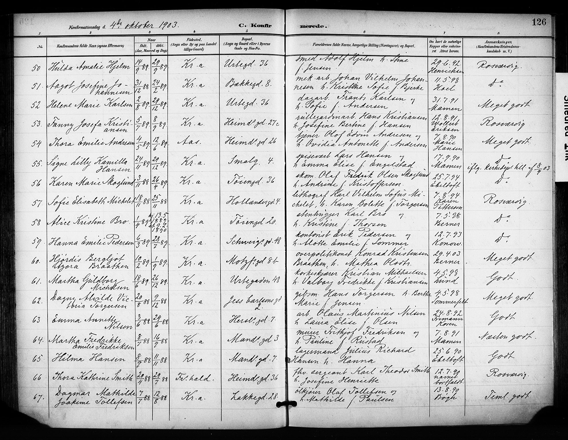 Grønland prestekontor Kirkebøker, AV/SAO-A-10848/F/Fa/L0015: Parish register (official) no. 15, 1899-1919, p. 126