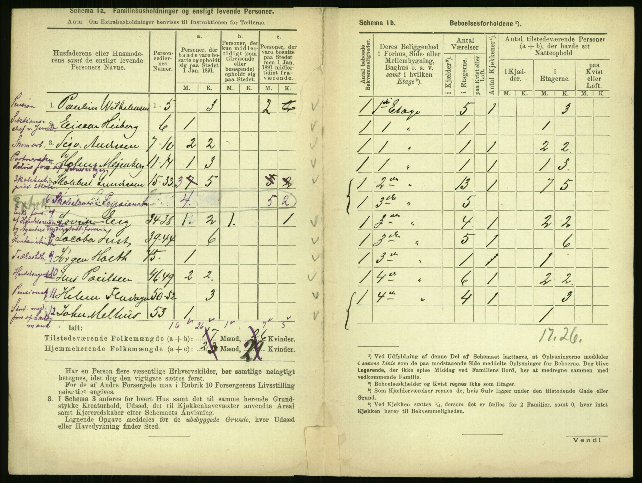 RA, 1891 census for 0301 Kristiania, 1891, p. 30199