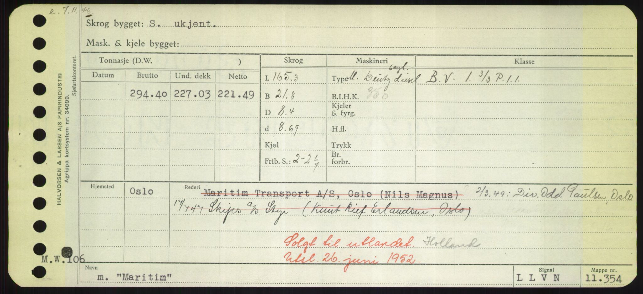 Sjøfartsdirektoratet med forløpere, Skipsmålingen, RA/S-1627/H/Hd/L0024: Fartøy, M-Mim, p. 291