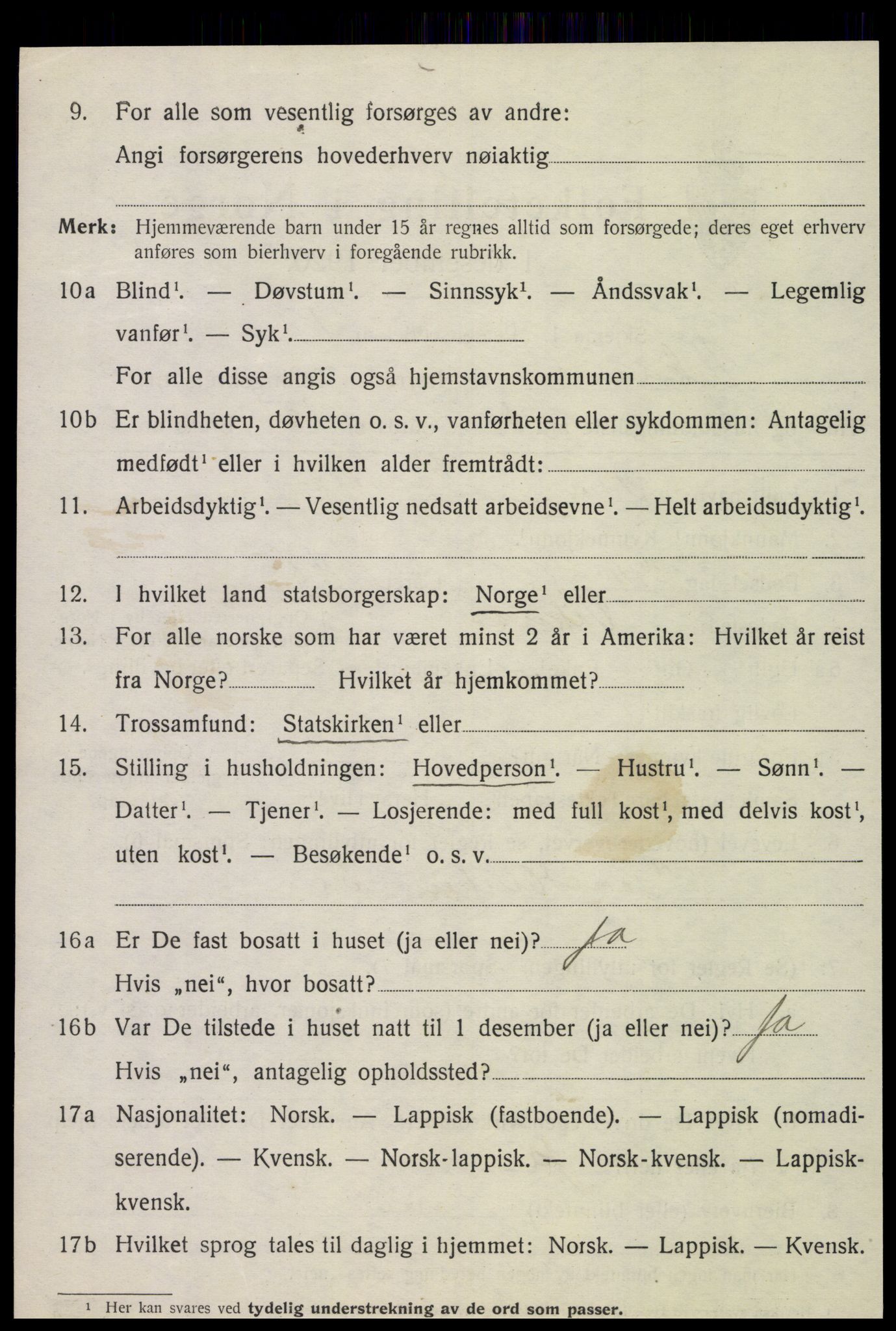 SAT, 1920 census for Vikna, 1920, p. 3264