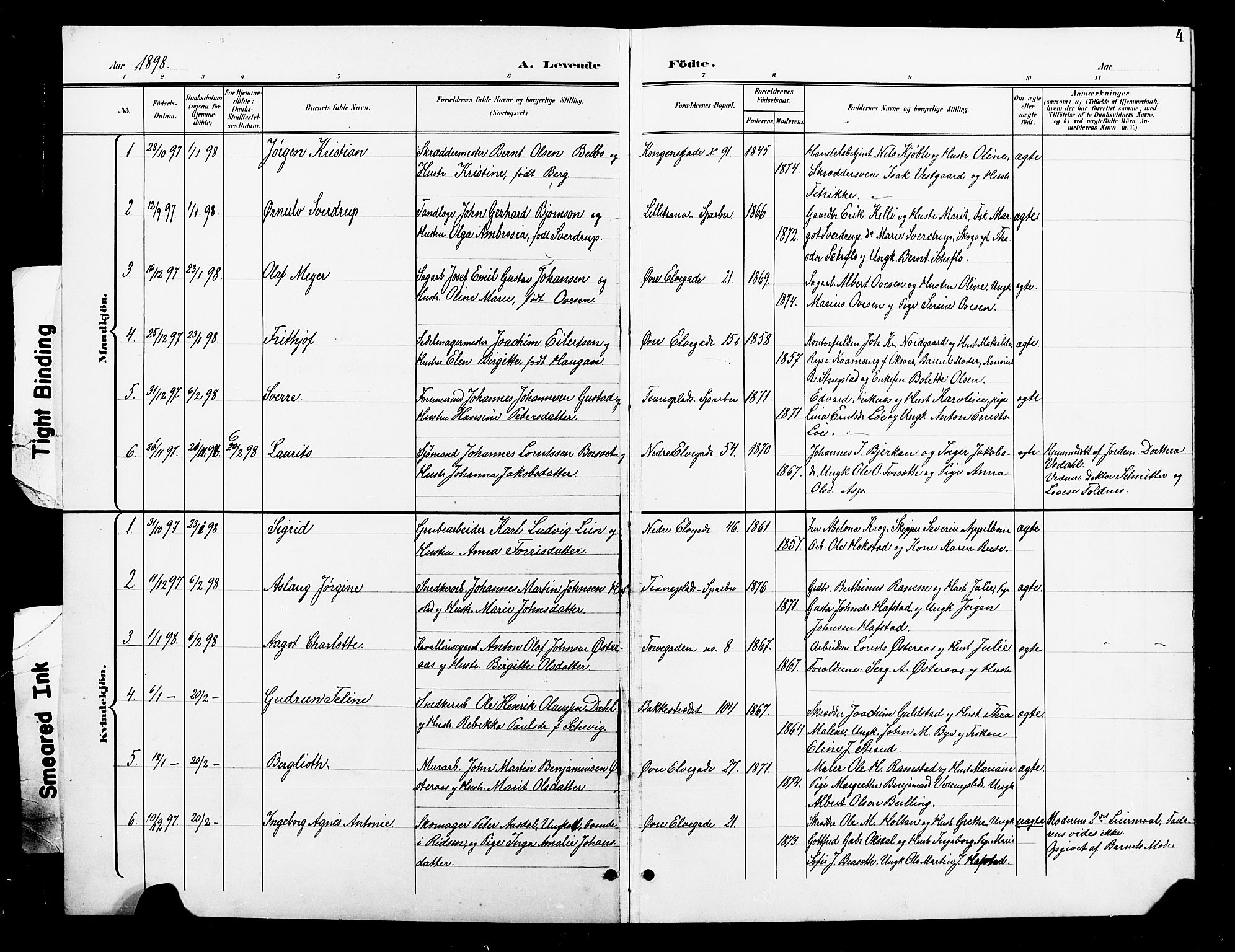 Ministerialprotokoller, klokkerbøker og fødselsregistre - Nord-Trøndelag, AV/SAT-A-1458/739/L0375: Parish register (copy) no. 739C03, 1898-1908, p. 4