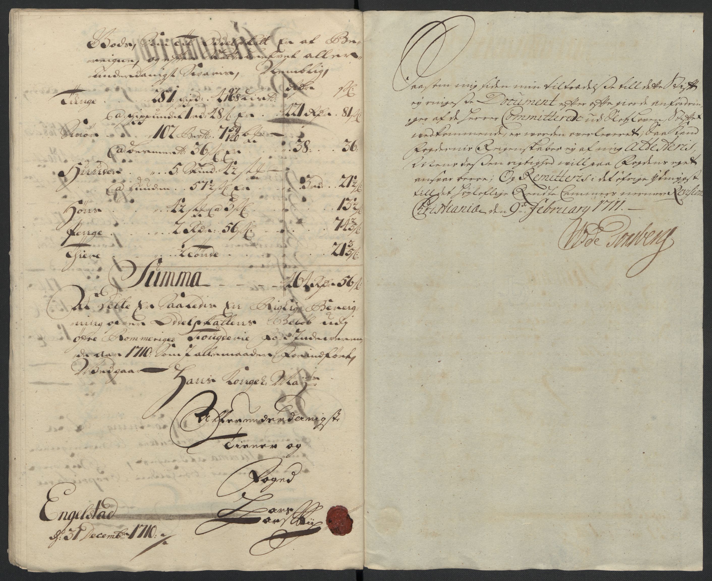 Rentekammeret inntil 1814, Reviderte regnskaper, Fogderegnskap, AV/RA-EA-4092/R12/L0720: Fogderegnskap Øvre Romerike, 1710-1711, p. 116