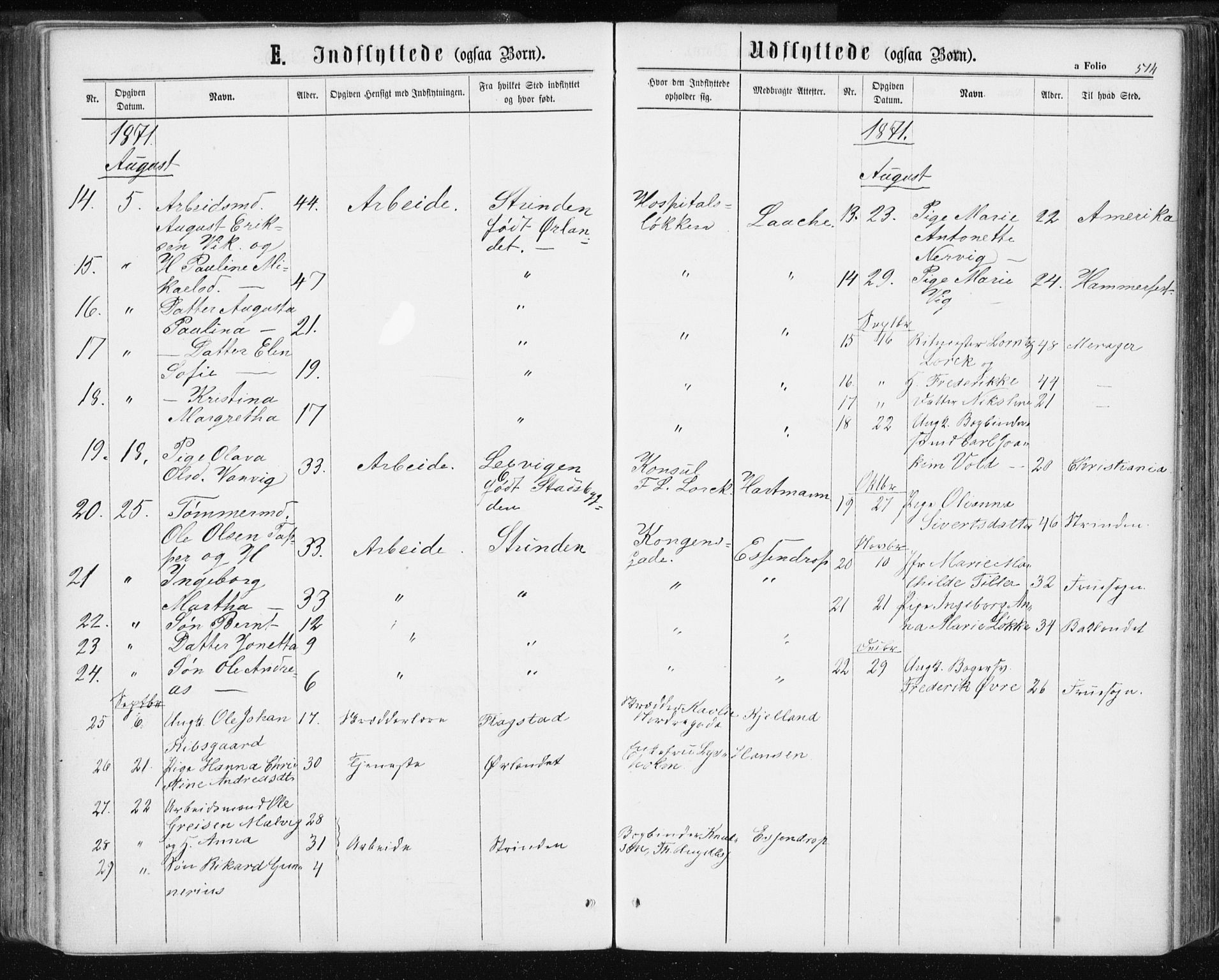 Ministerialprotokoller, klokkerbøker og fødselsregistre - Sør-Trøndelag, AV/SAT-A-1456/601/L0055: Parish register (official) no. 601A23, 1866-1877, p. 514