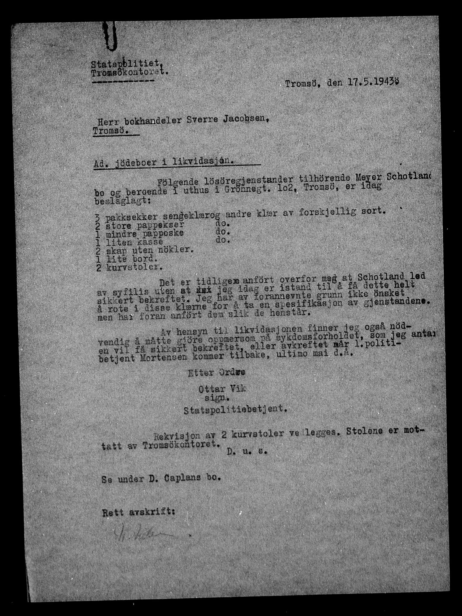 Justisdepartementet, Tilbakeføringskontoret for inndratte formuer, AV/RA-S-1564/H/Hc/Hcb/L0916: --, 1945-1947, p. 159