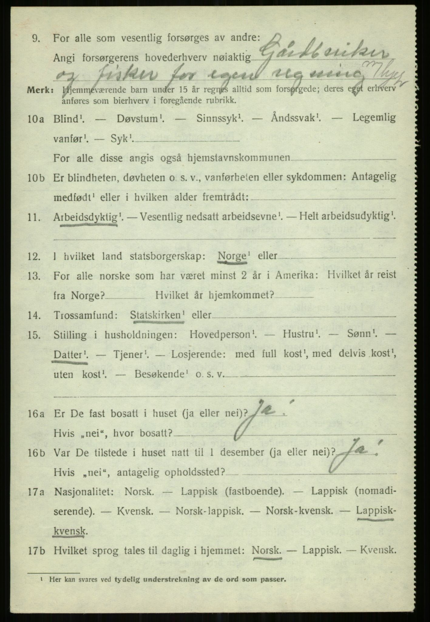 SATØ, 1920 census for Helgøy, 1920, p. 2558