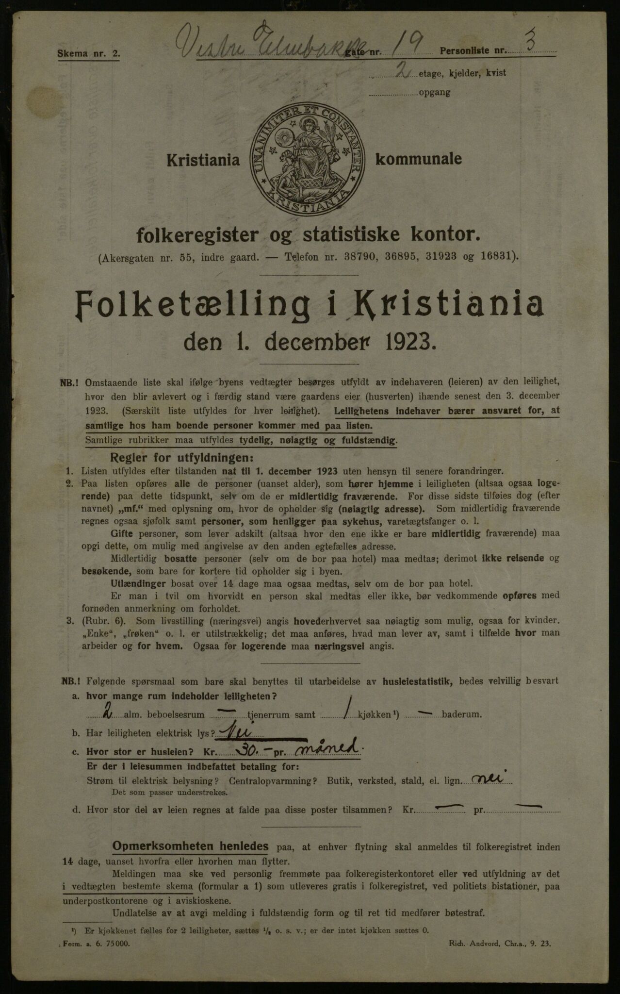 OBA, Municipal Census 1923 for Kristiania, 1923, p. 135382