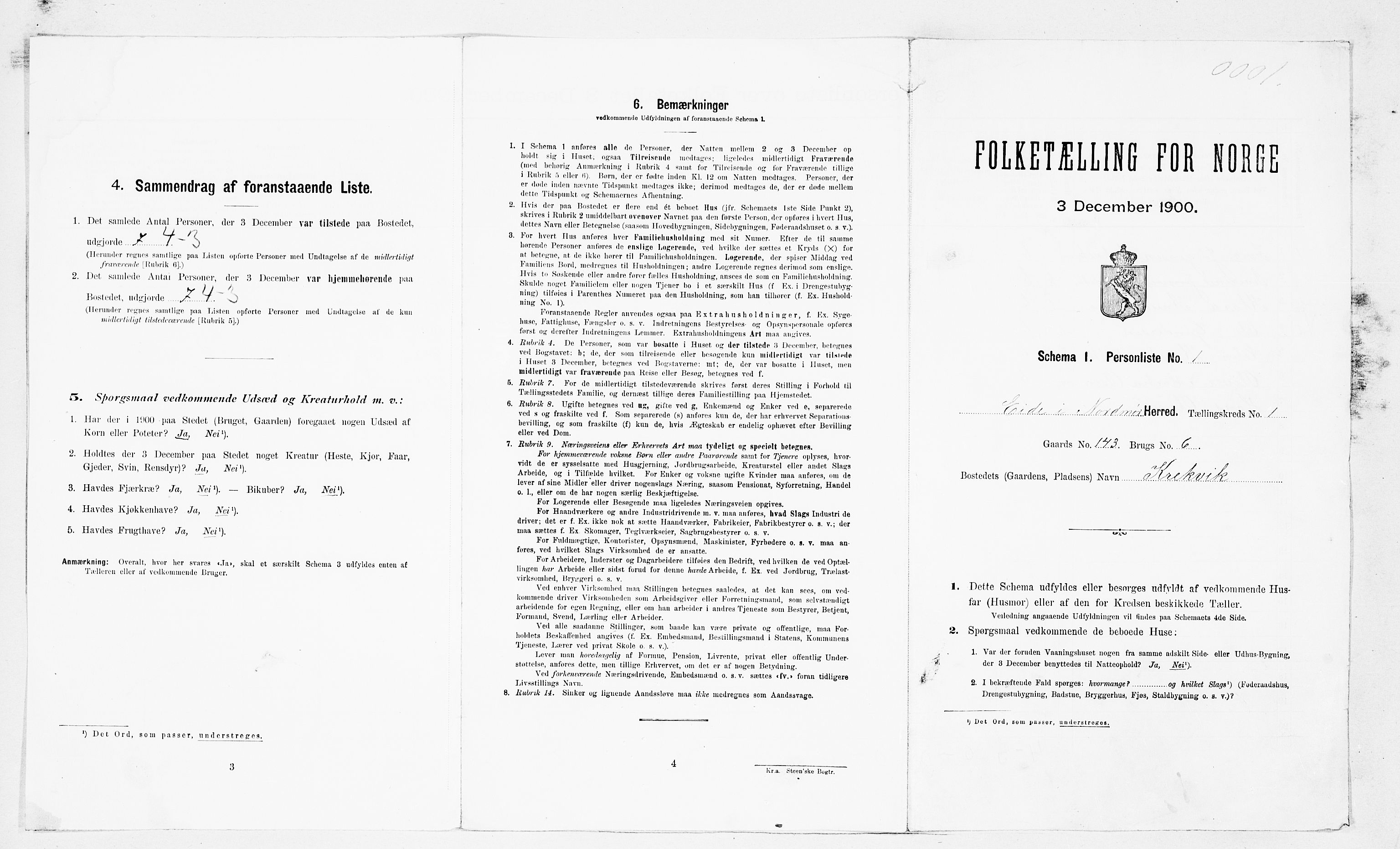 SAT, 1900 census for Eide, 1900, p. 14