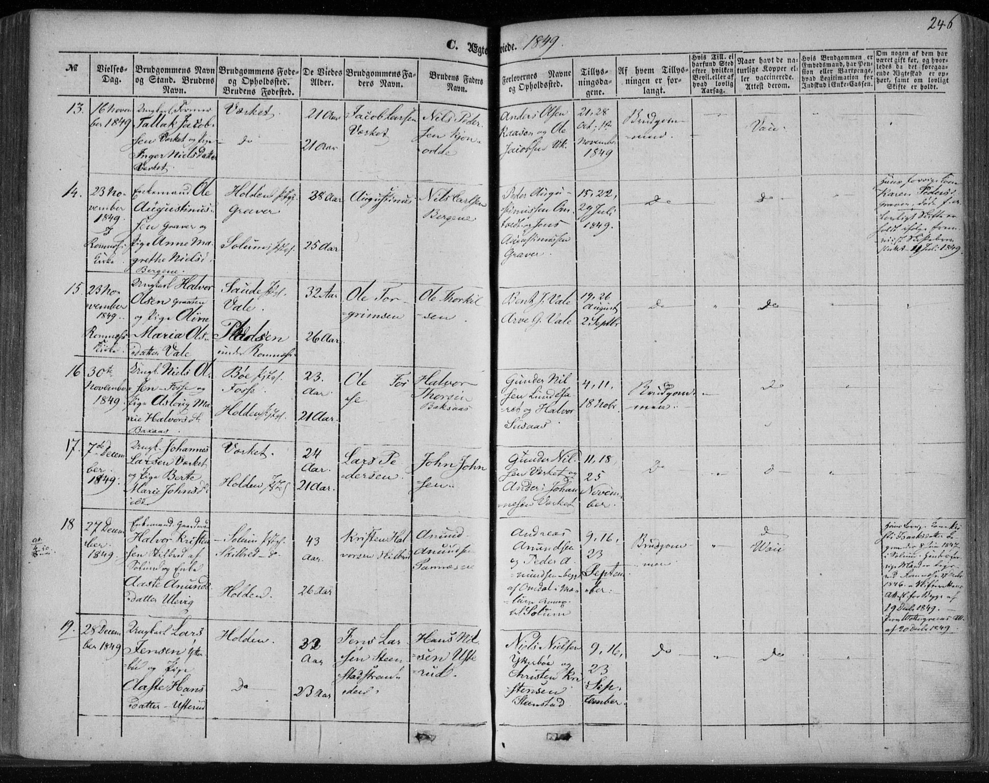 Holla kirkebøker, AV/SAKO-A-272/F/Fa/L0005: Parish register (official) no. 5, 1849-1860, p. 246