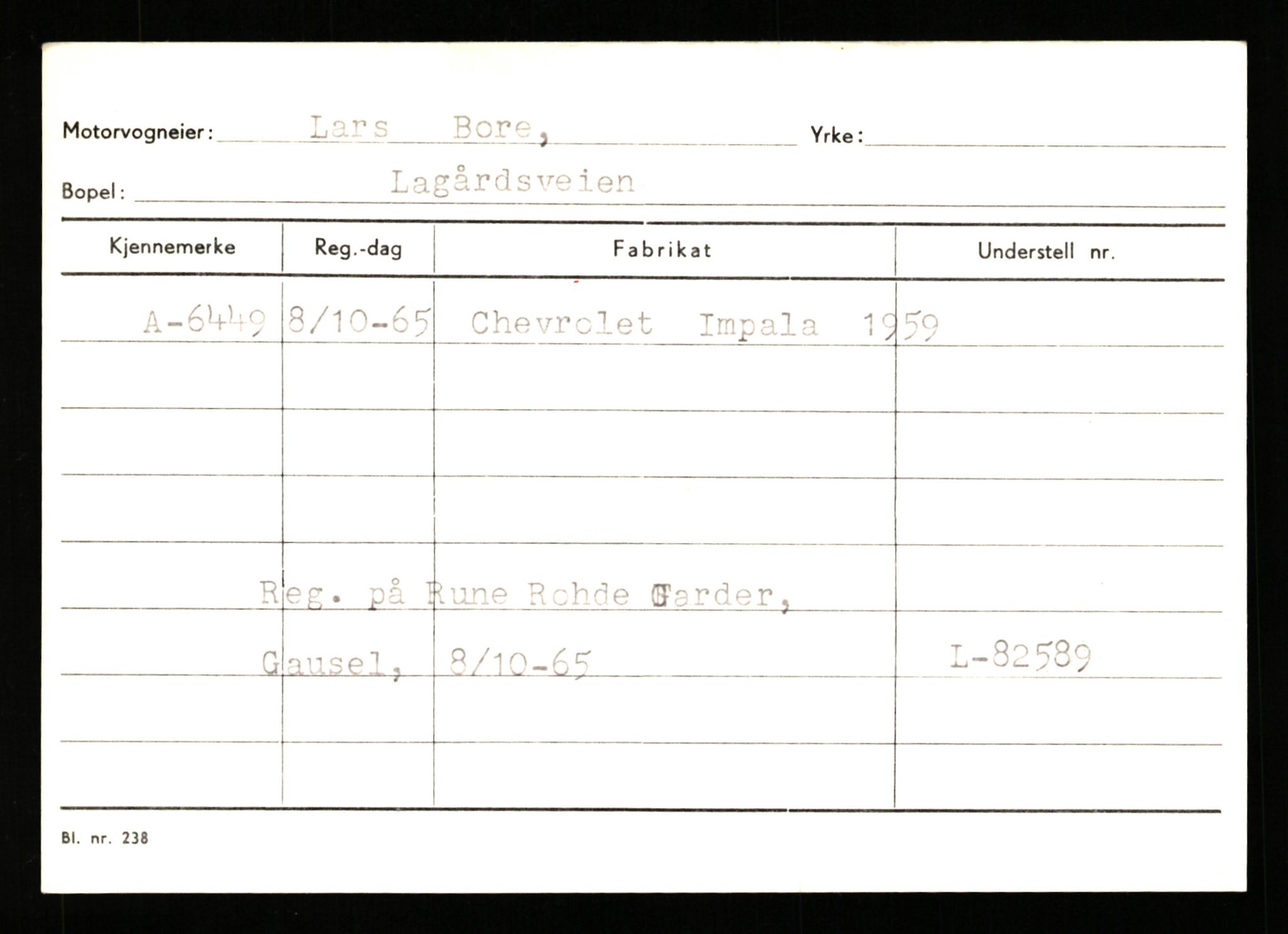 Stavanger trafikkstasjon, AV/SAST-A-101942/0/G/L0002: Registreringsnummer: 5791 - 10405, 1930-1971, p. 297