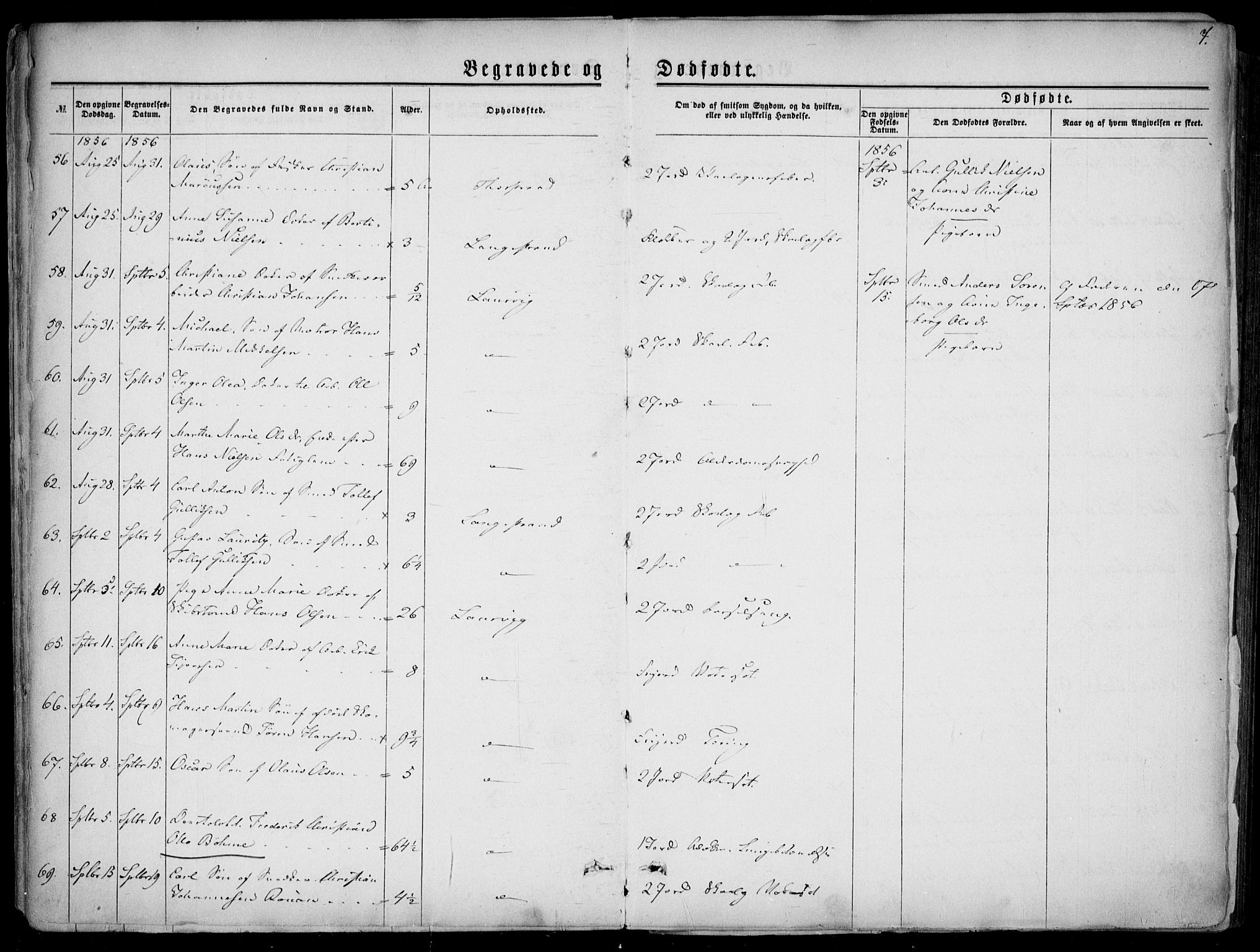 Larvik kirkebøker, AV/SAKO-A-352/F/Fa/L0005: Parish register (official) no. I 5, 1856-1870, p. 7