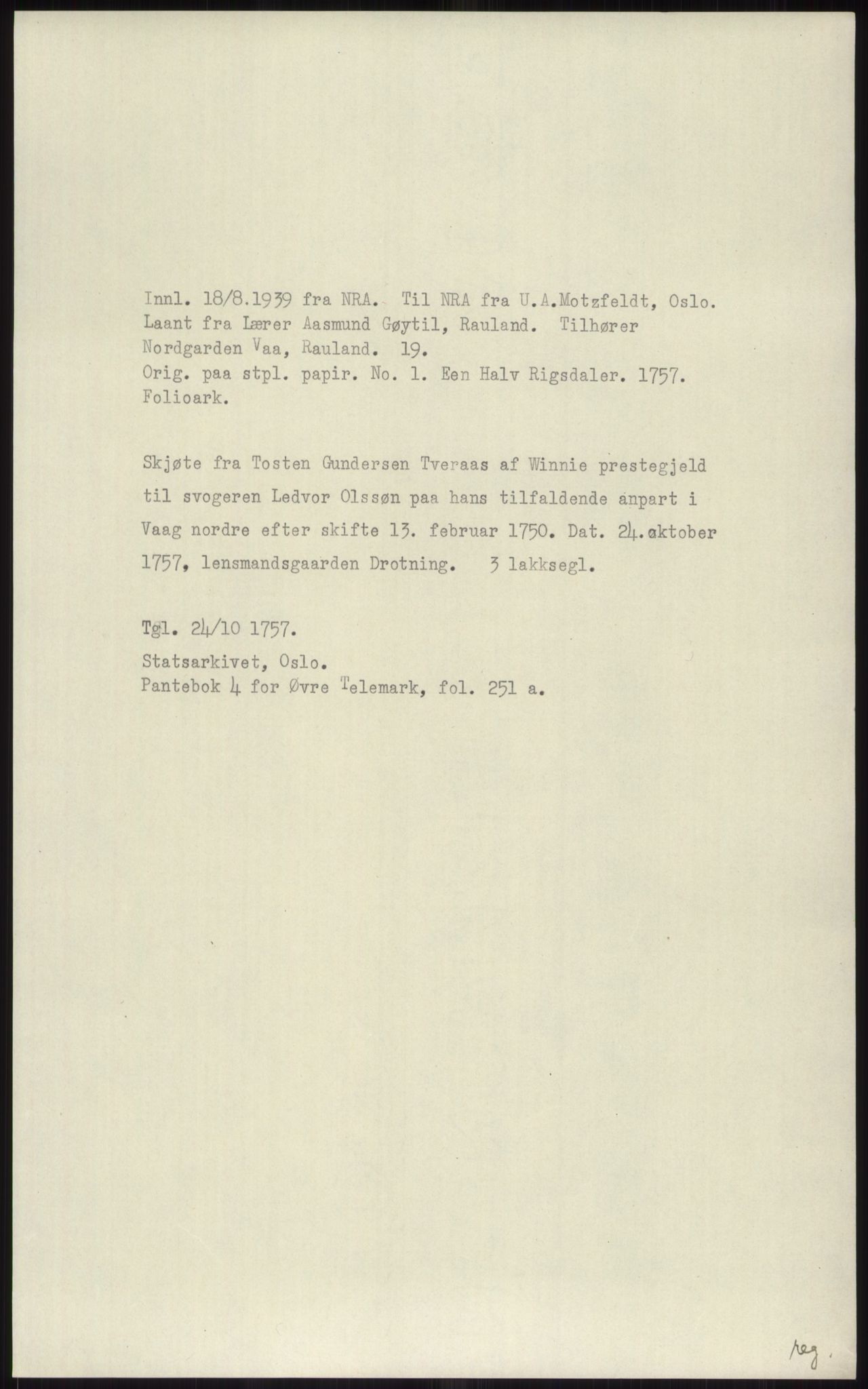 Samlinger til kildeutgivelse, Diplomavskriftsamlingen, AV/RA-EA-4053/H/Ha, p. 3889