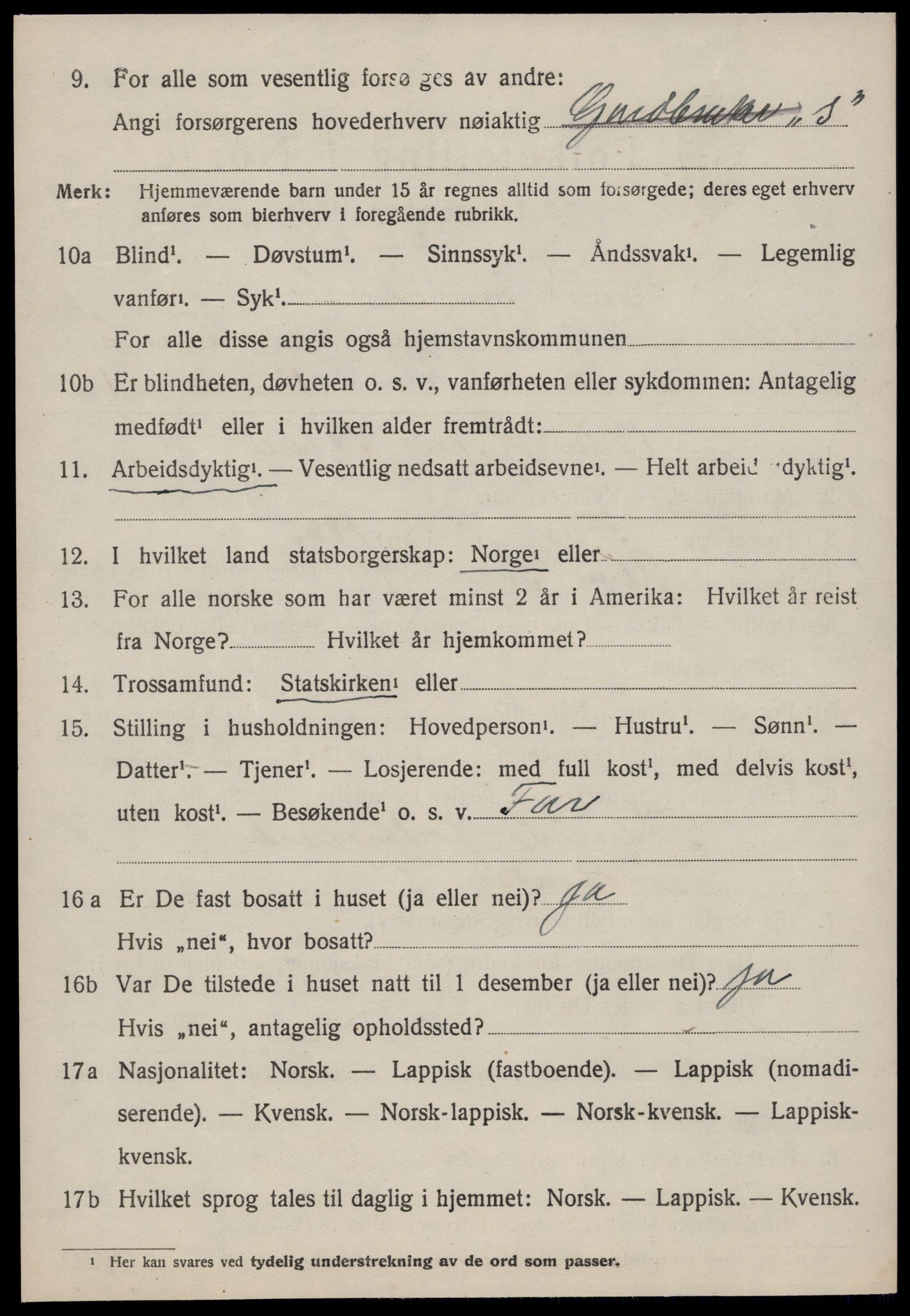 SAT, 1920 census for Ålen, 1920, p. 2913