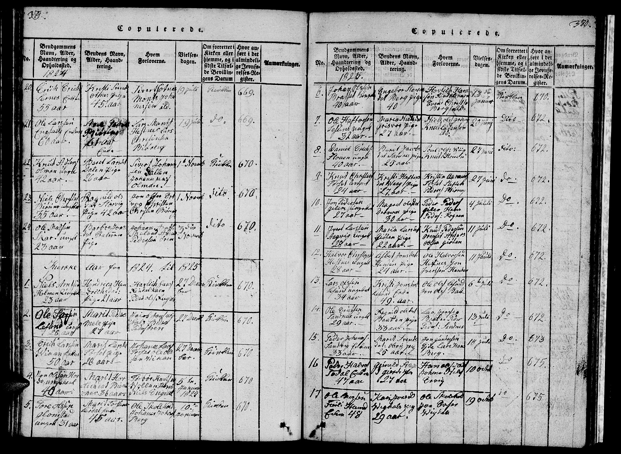 Ministerialprotokoller, klokkerbøker og fødselsregistre - Møre og Romsdal, SAT/A-1454/578/L0908: Parish register (copy) no. 578C01, 1819-1837, p. 379-380