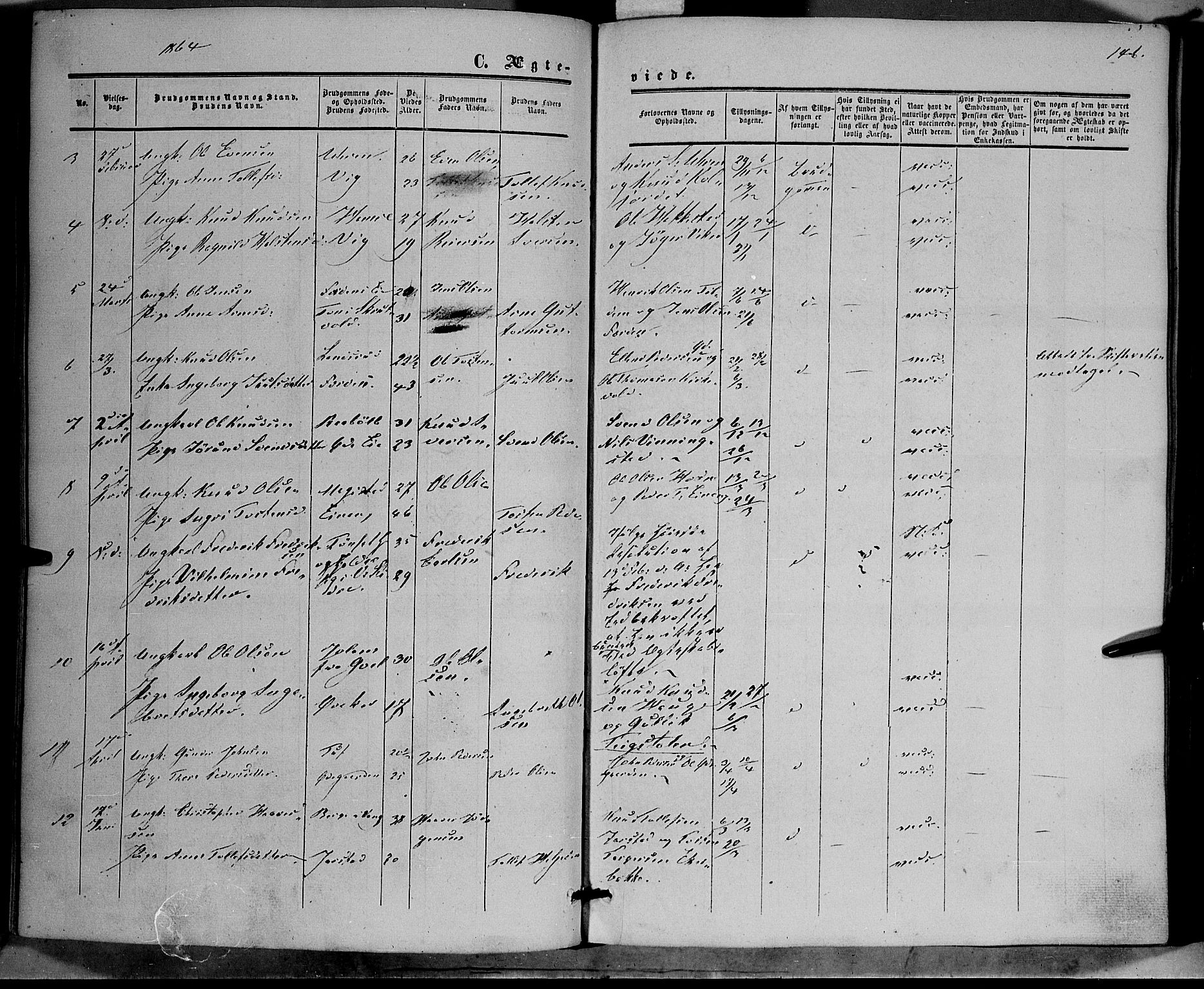 Vestre Slidre prestekontor, SAH/PREST-136/H/Ha/Haa/L0002: Parish register (official) no. 2, 1856-1864, p. 146