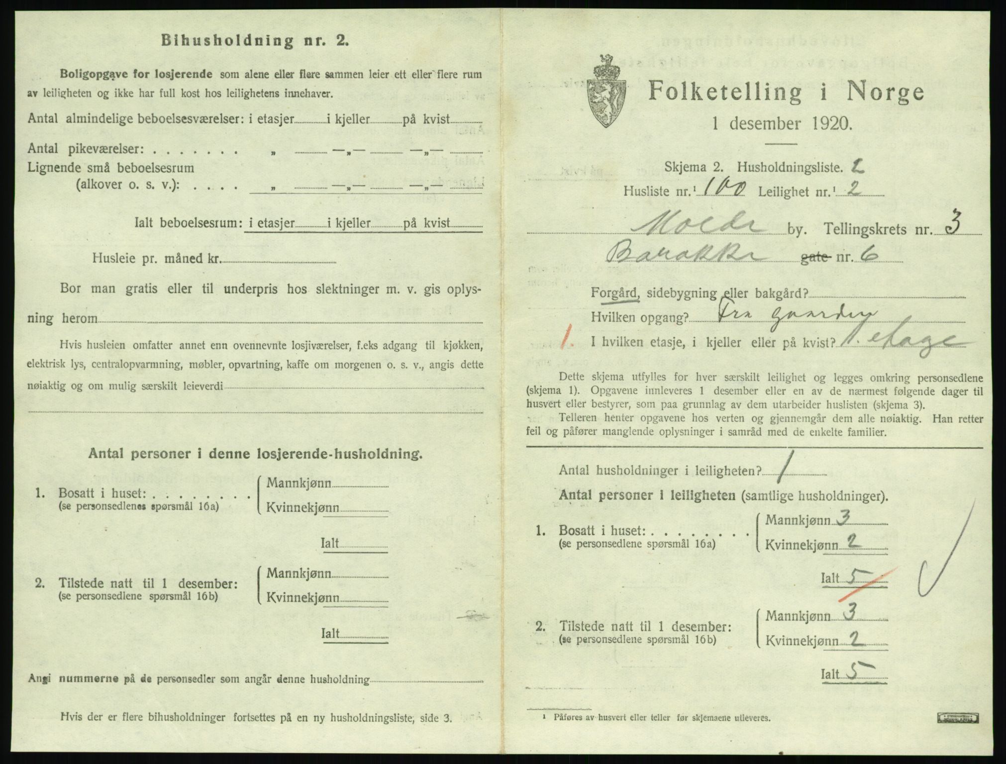 SAT, 1920 census for Molde, 1920, p. 1403