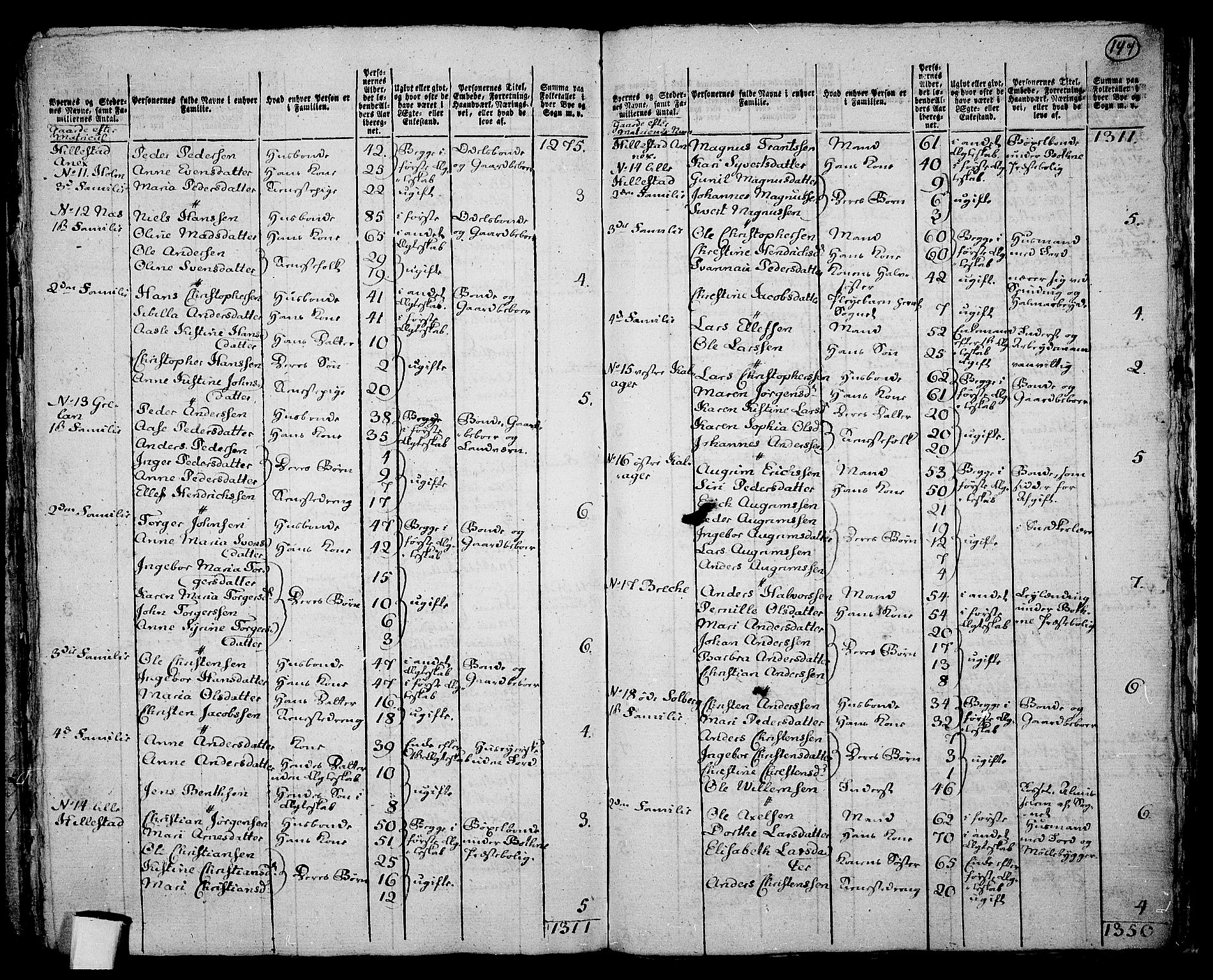 RA, 1801 census for 0715P Botne, 1801, p. 146b-147a