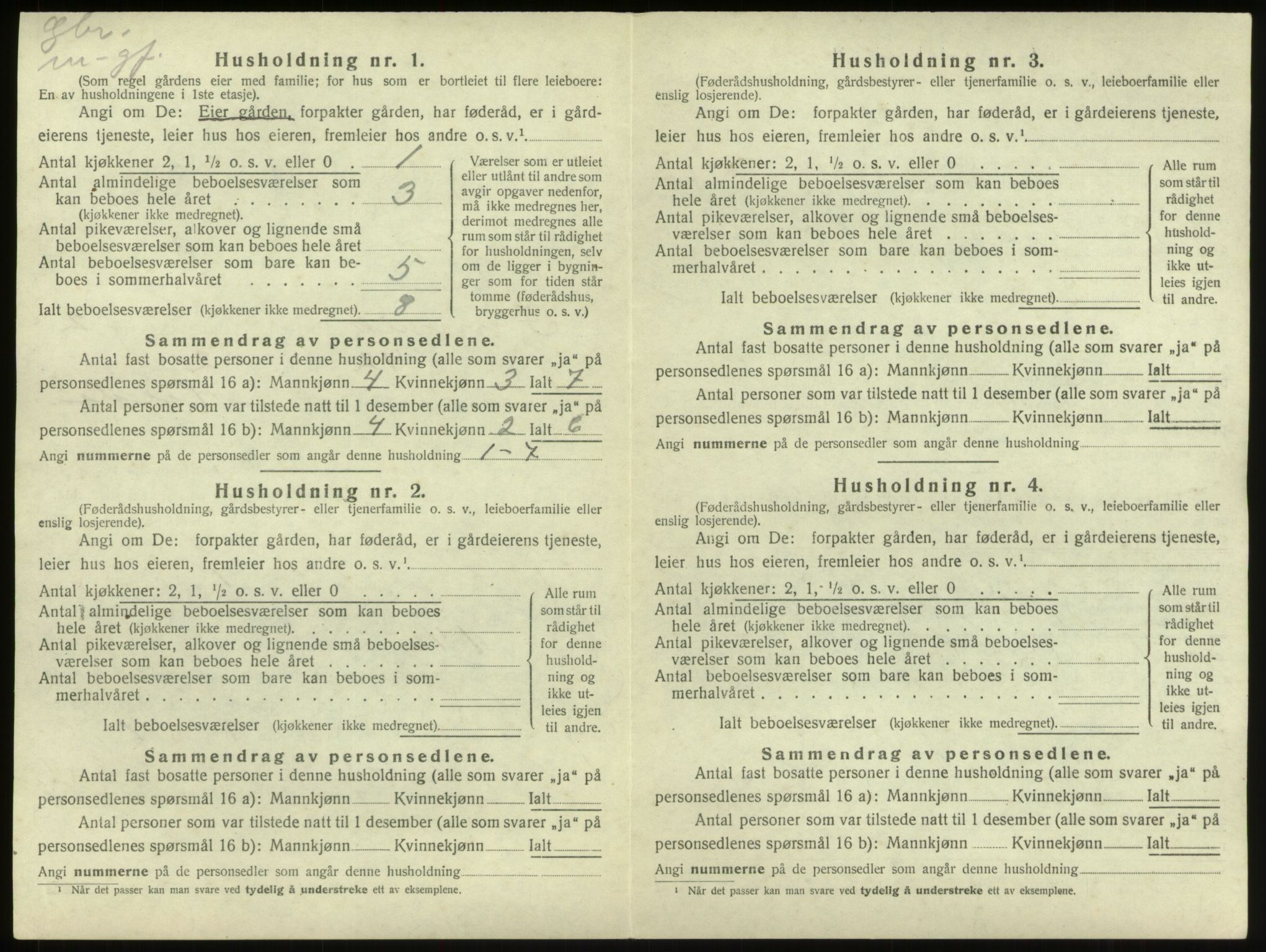 SAB, 1920 census for Innvik, 1920, p. 81