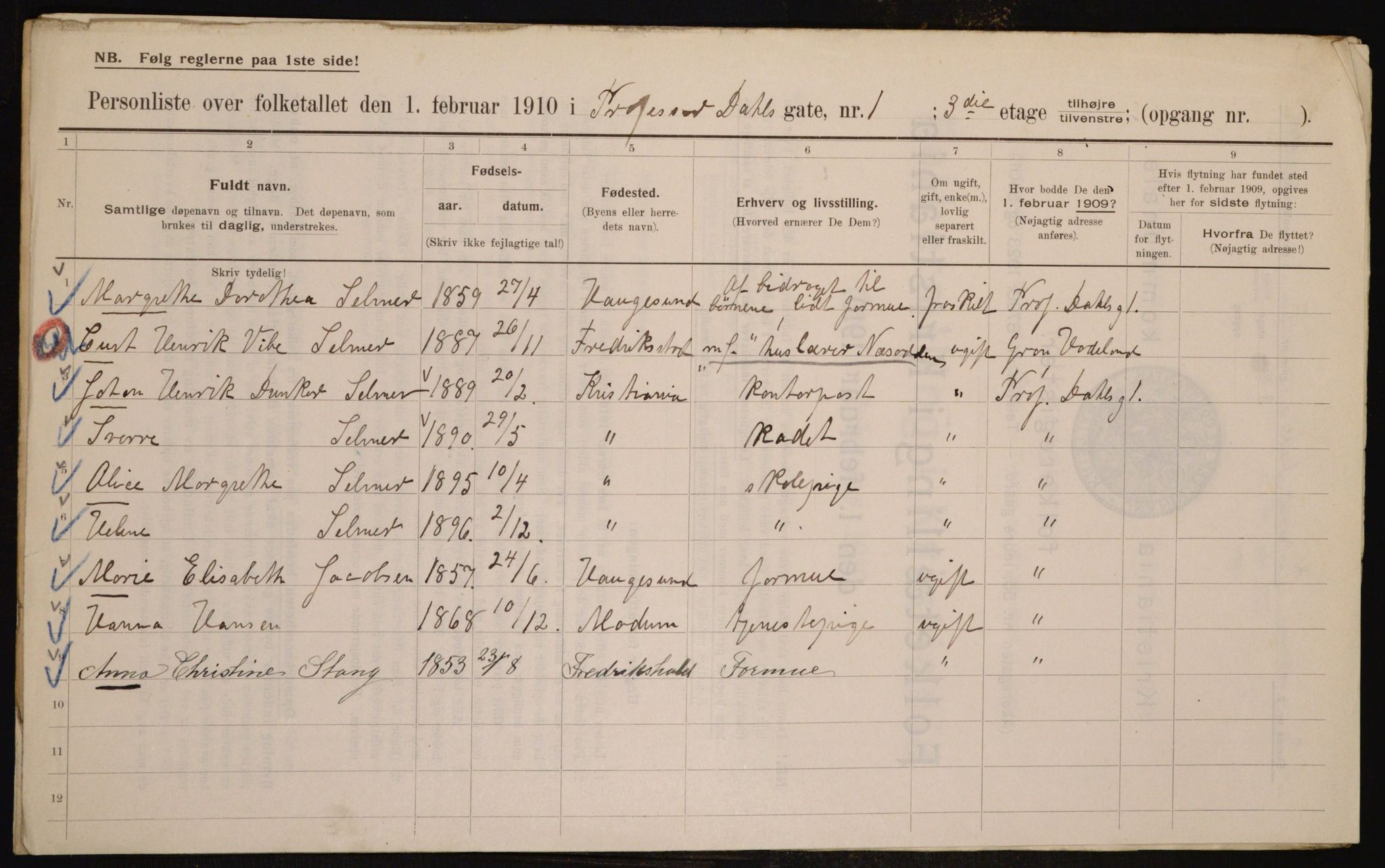 OBA, Municipal Census 1910 for Kristiania, 1910, p. 77852