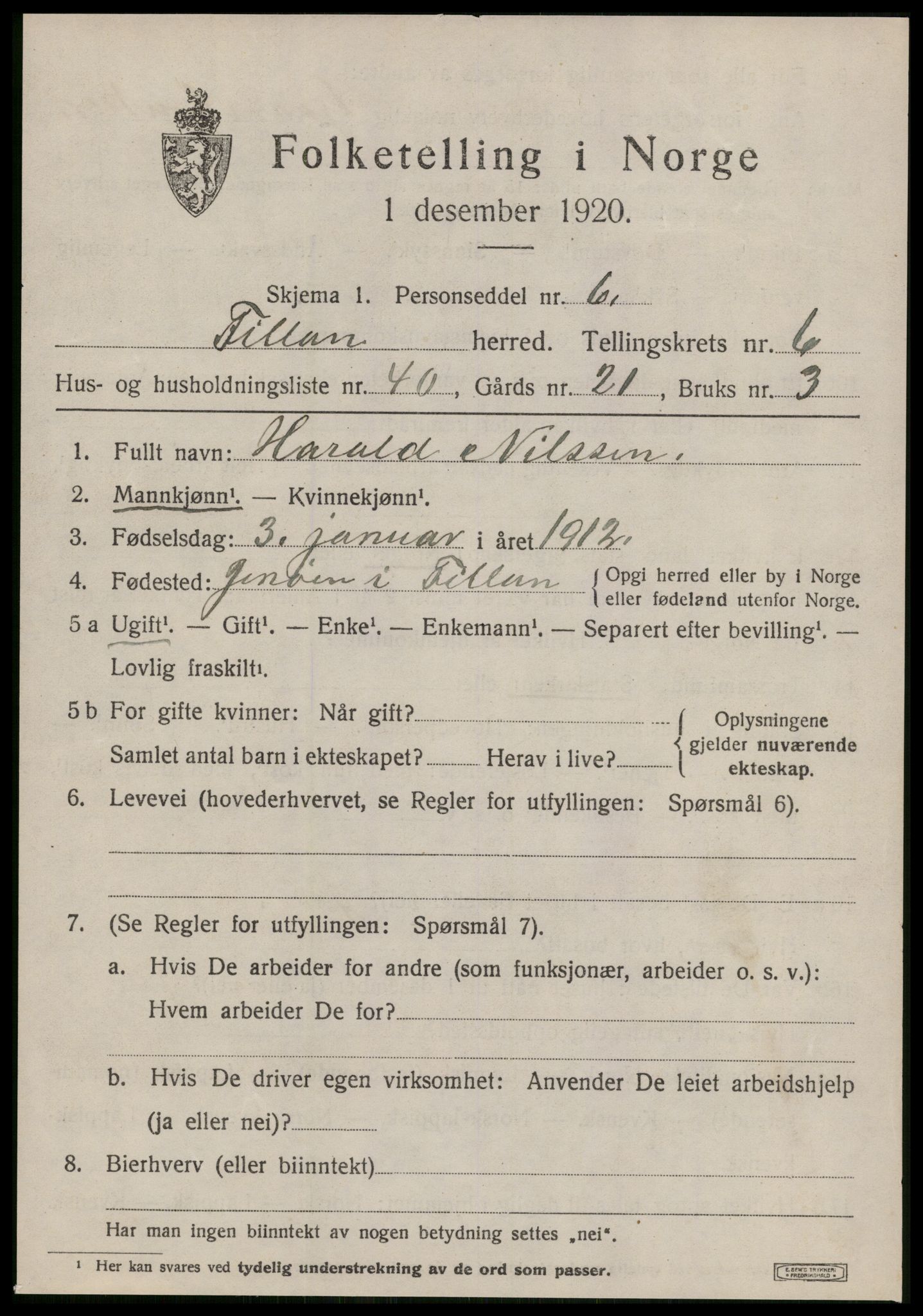 SAT, 1920 census for Fillan, 1920, p. 3042