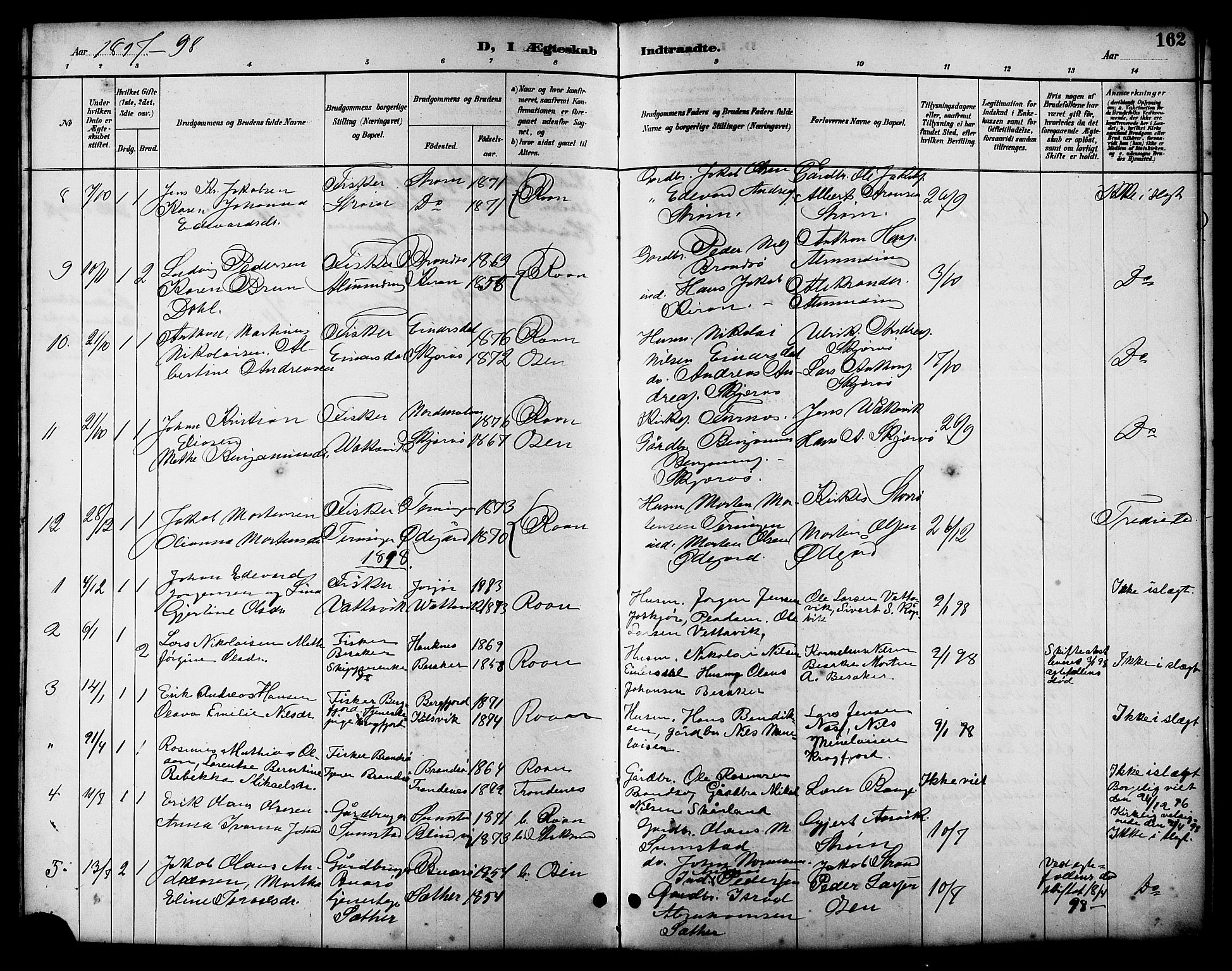 Ministerialprotokoller, klokkerbøker og fødselsregistre - Sør-Trøndelag, SAT/A-1456/657/L0716: Parish register (copy) no. 657C03, 1889-1904, p. 162