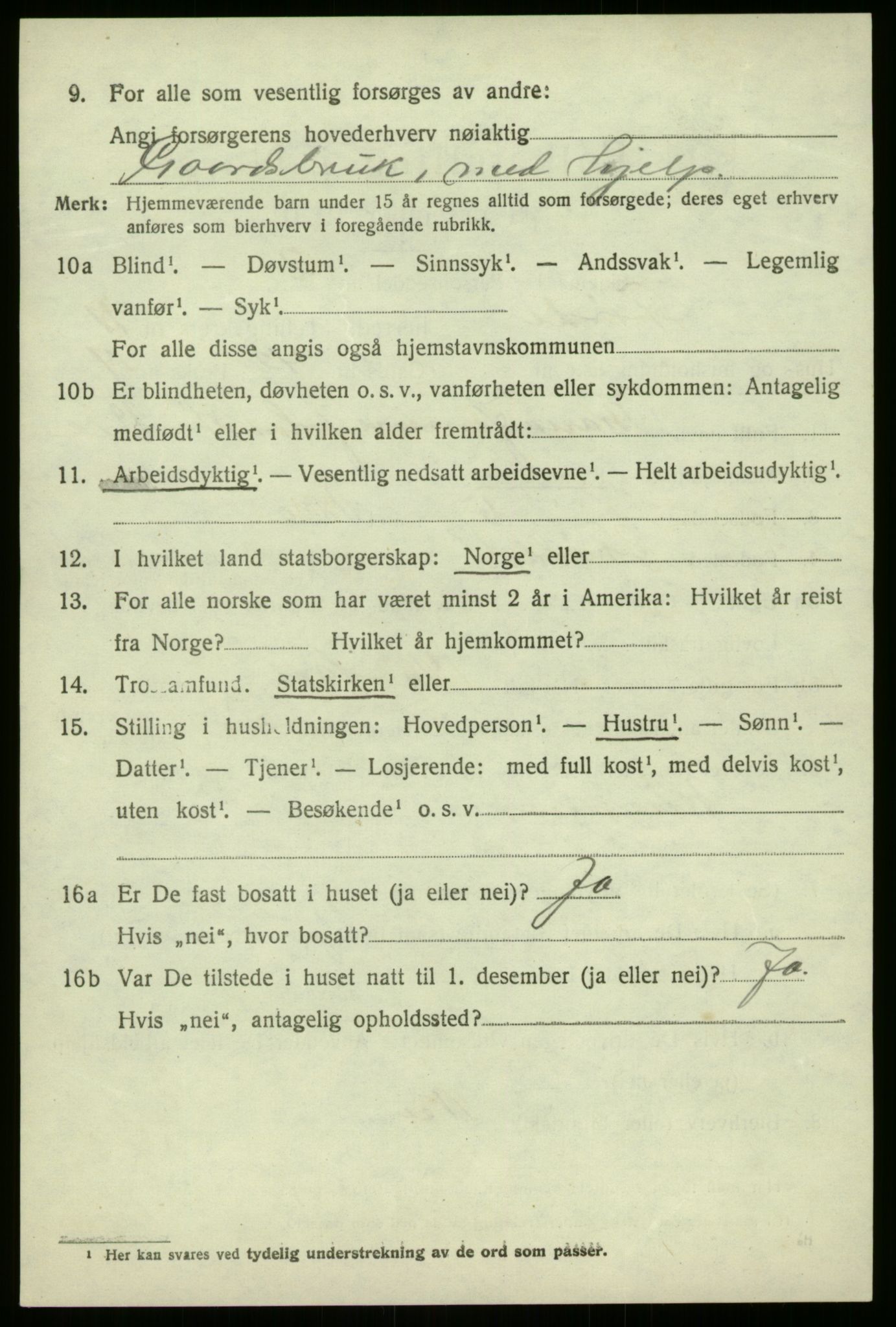 SAB, 1920 census for Førde, 1920, p. 4249