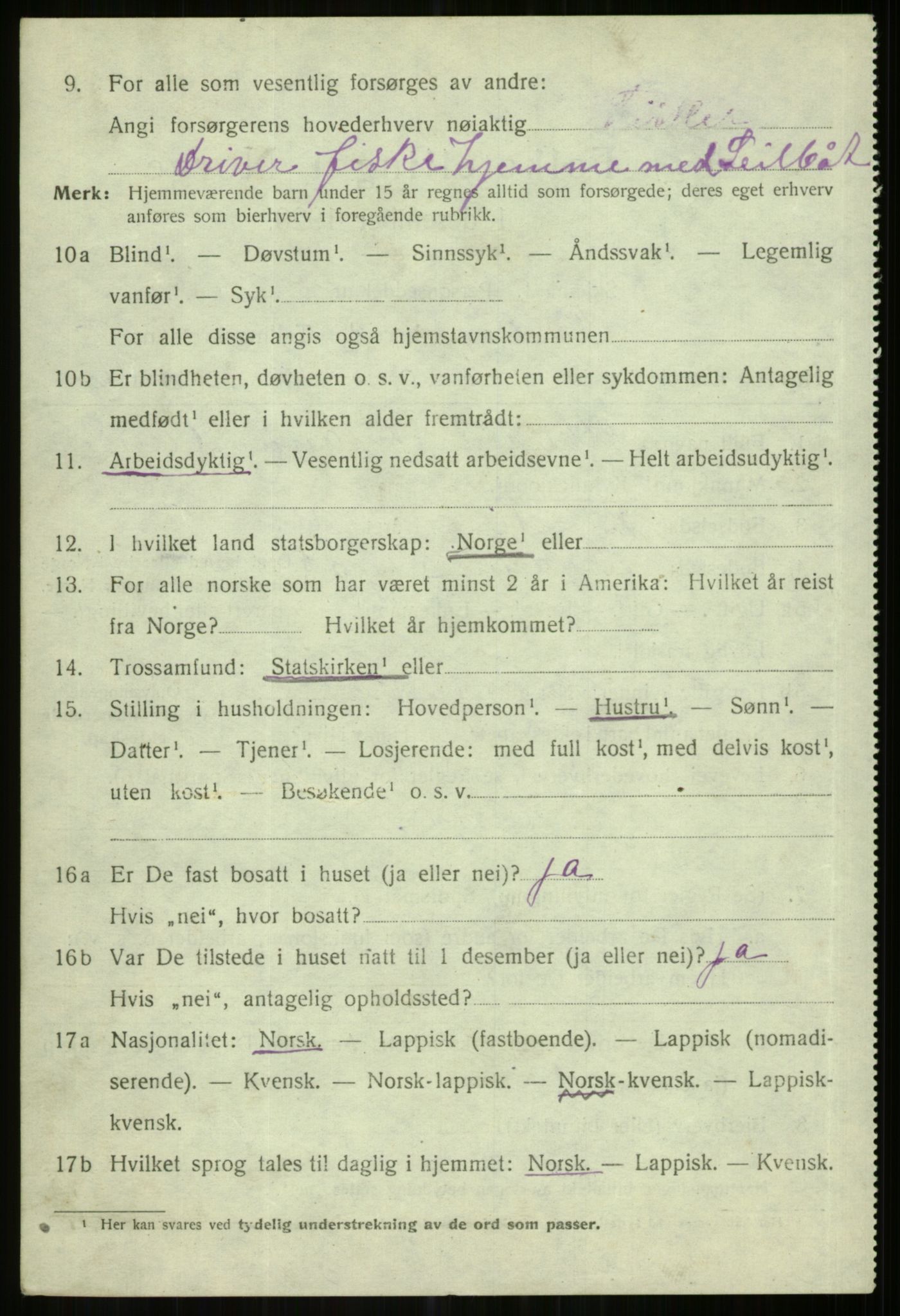 SATØ, 1920 census for Karlsøy, 1920, p. 2191