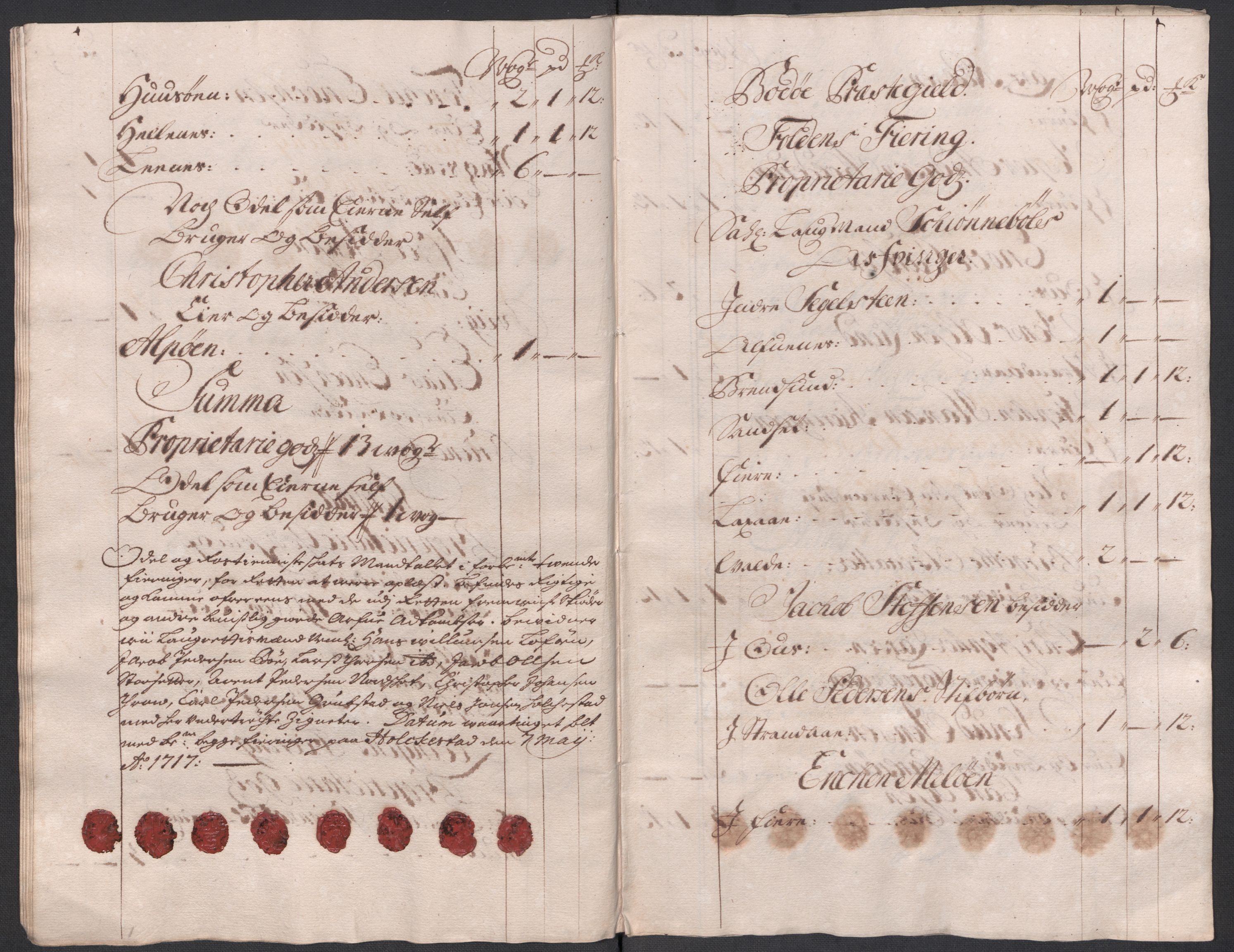 Rentekammeret inntil 1814, Reviderte regnskaper, Fogderegnskap, AV/RA-EA-4092/R66/L4587: Fogderegnskap Salten, 1717, p. 73