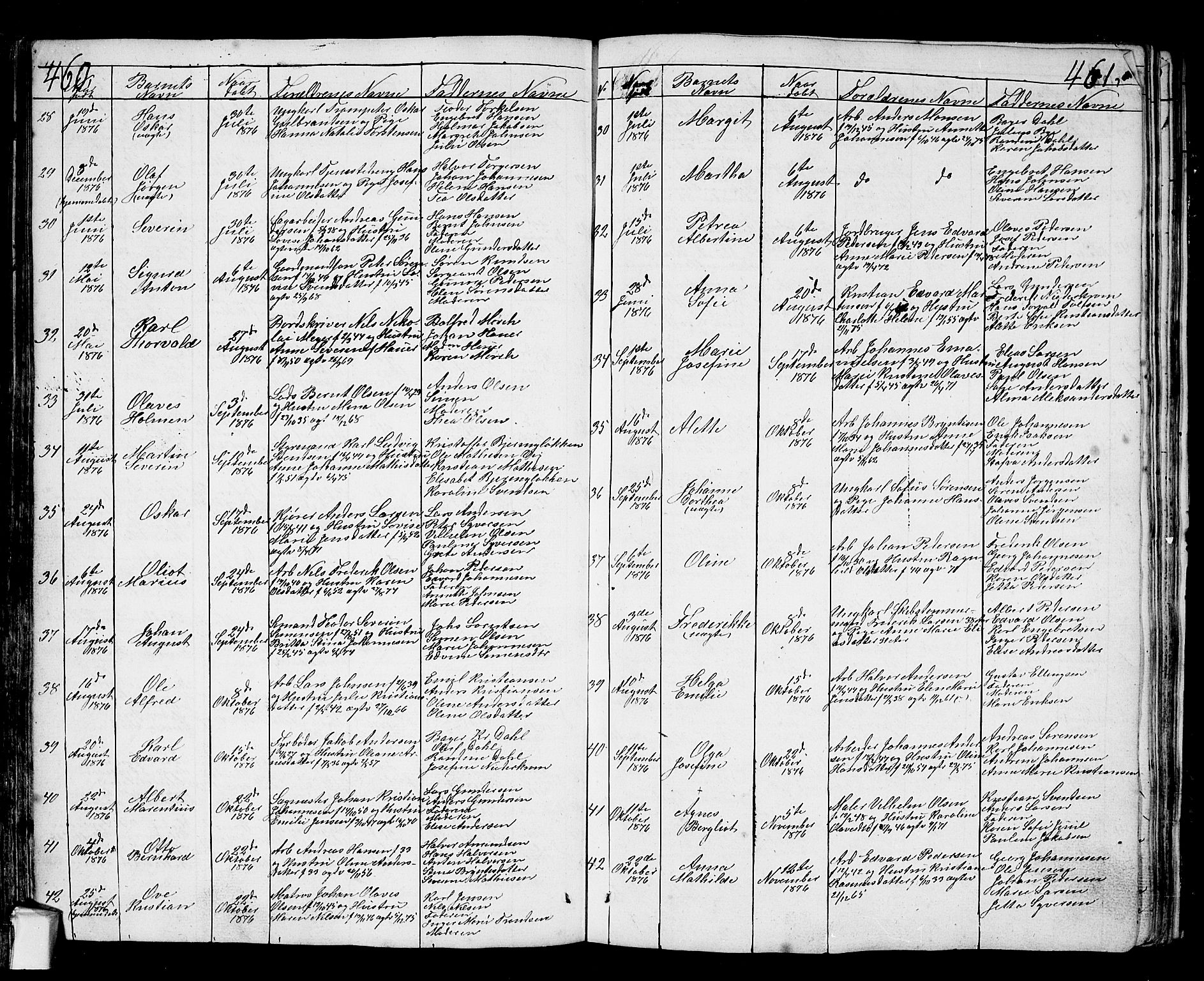 Fredrikstad prestekontor Kirkebøker, AV/SAO-A-11082/G/Ga/L0001: Parish register (copy) no. 1, 1824-1879, p. 460-461