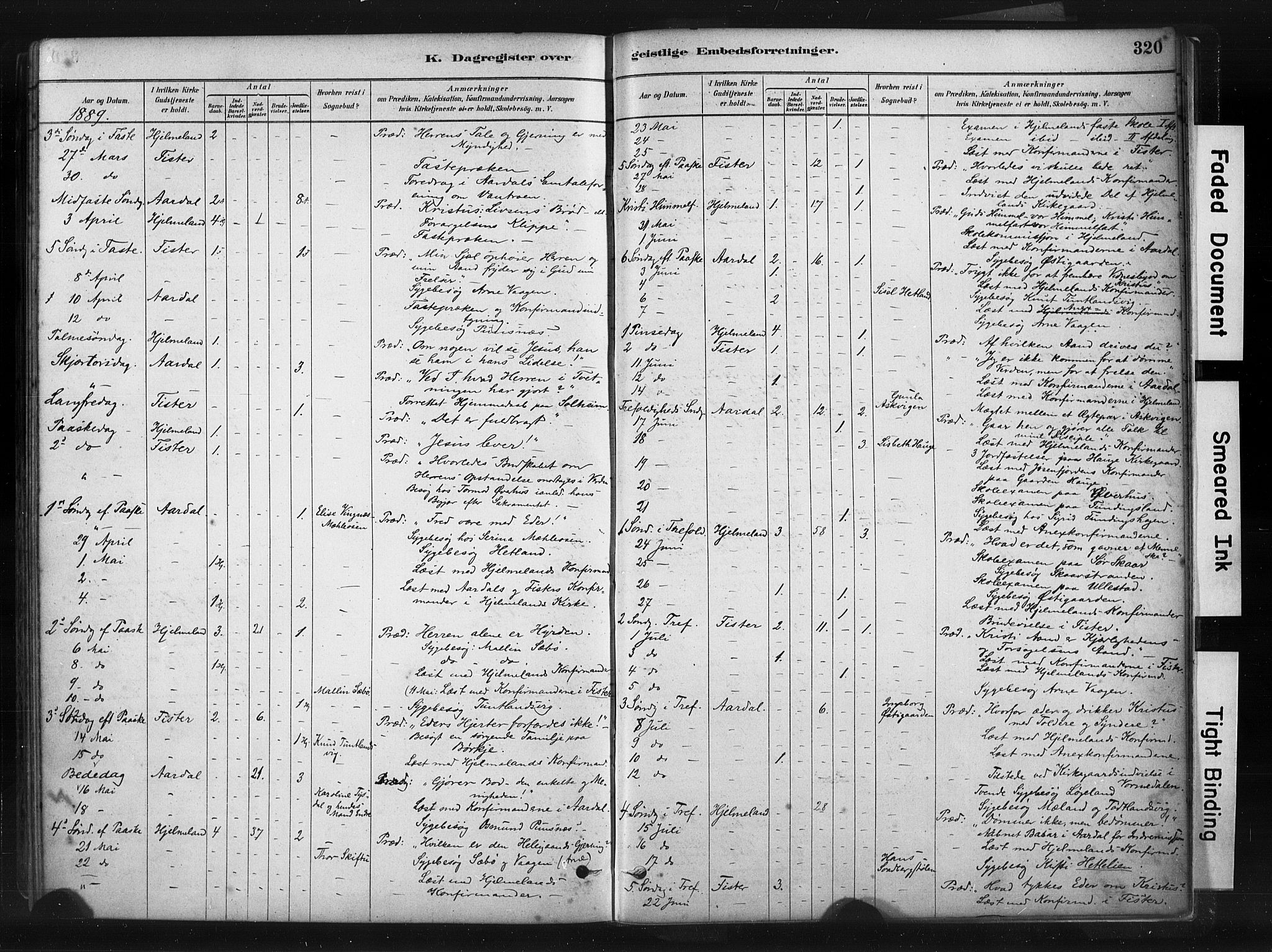 Hjelmeland sokneprestkontor, AV/SAST-A-101843/01/IV/L0014: Parish register (official) no. A 14, 1879-1900, p. 320