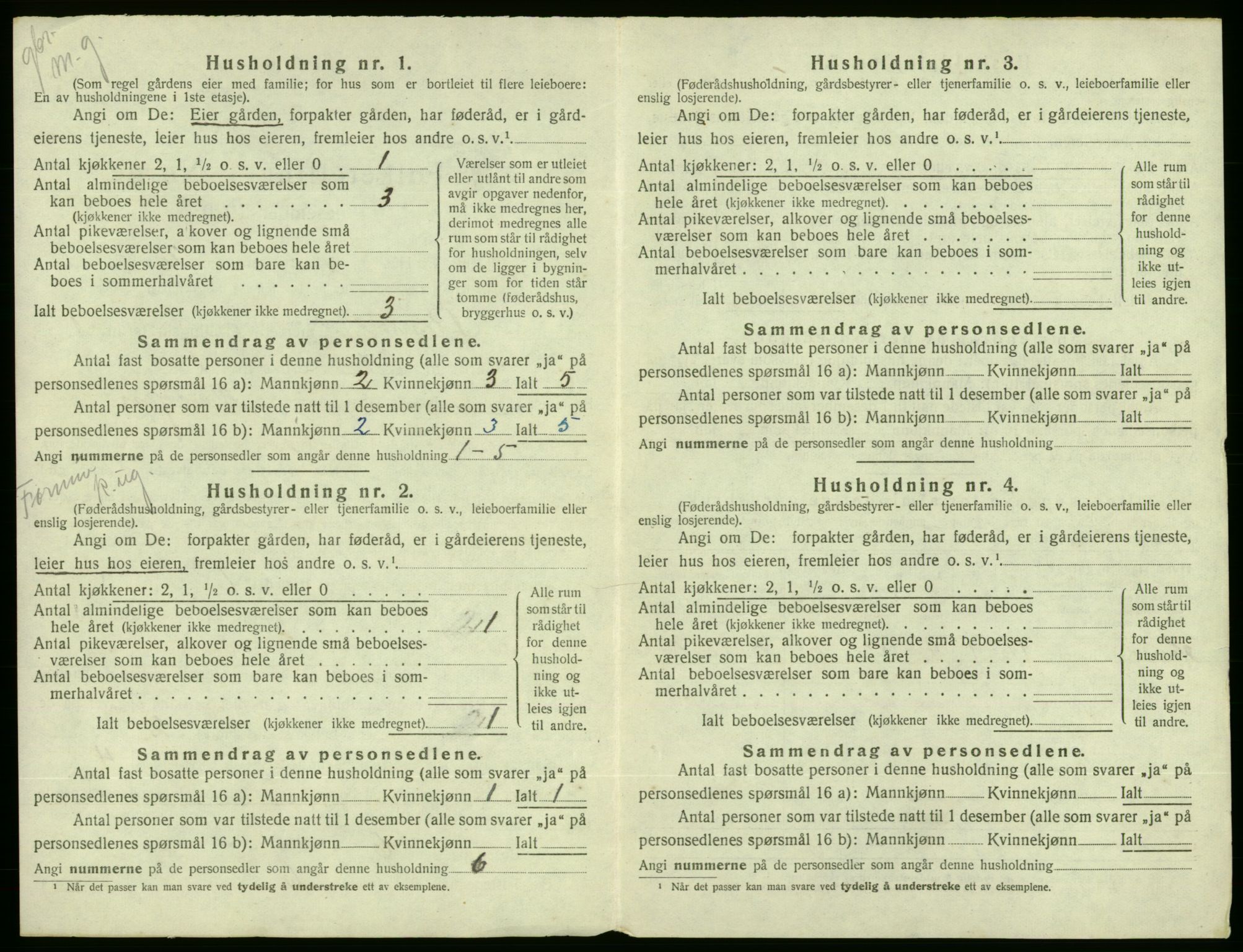 SAB, 1920 census for Ølen, 1920, p. 38