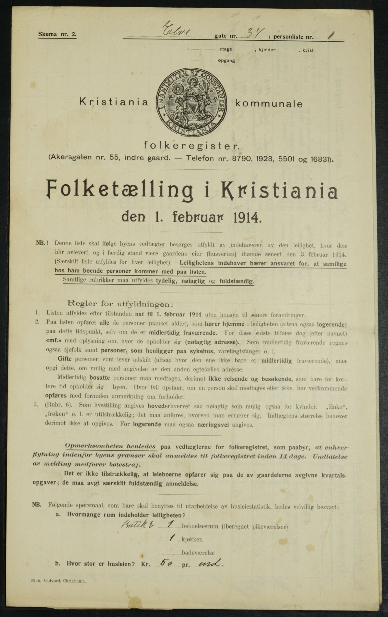 OBA, Municipal Census 1914 for Kristiania, 1914, p. 21175