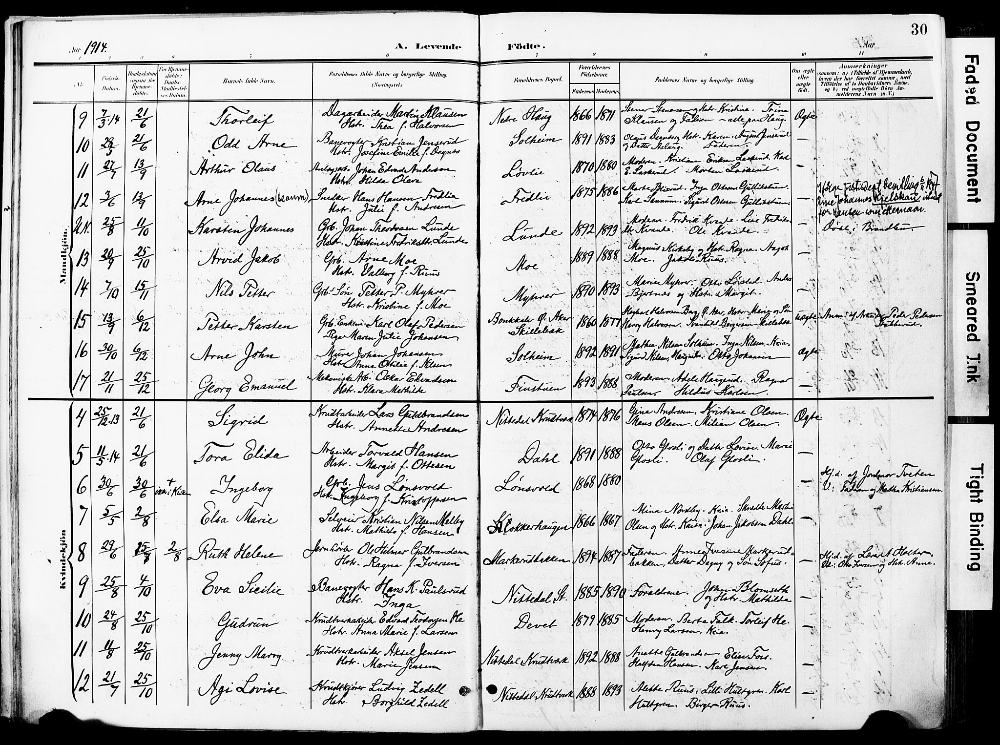 Nittedal prestekontor Kirkebøker, AV/SAO-A-10365a/F/Fa/L0008: Parish register (official) no. I 8, 1902-1926, p. 30