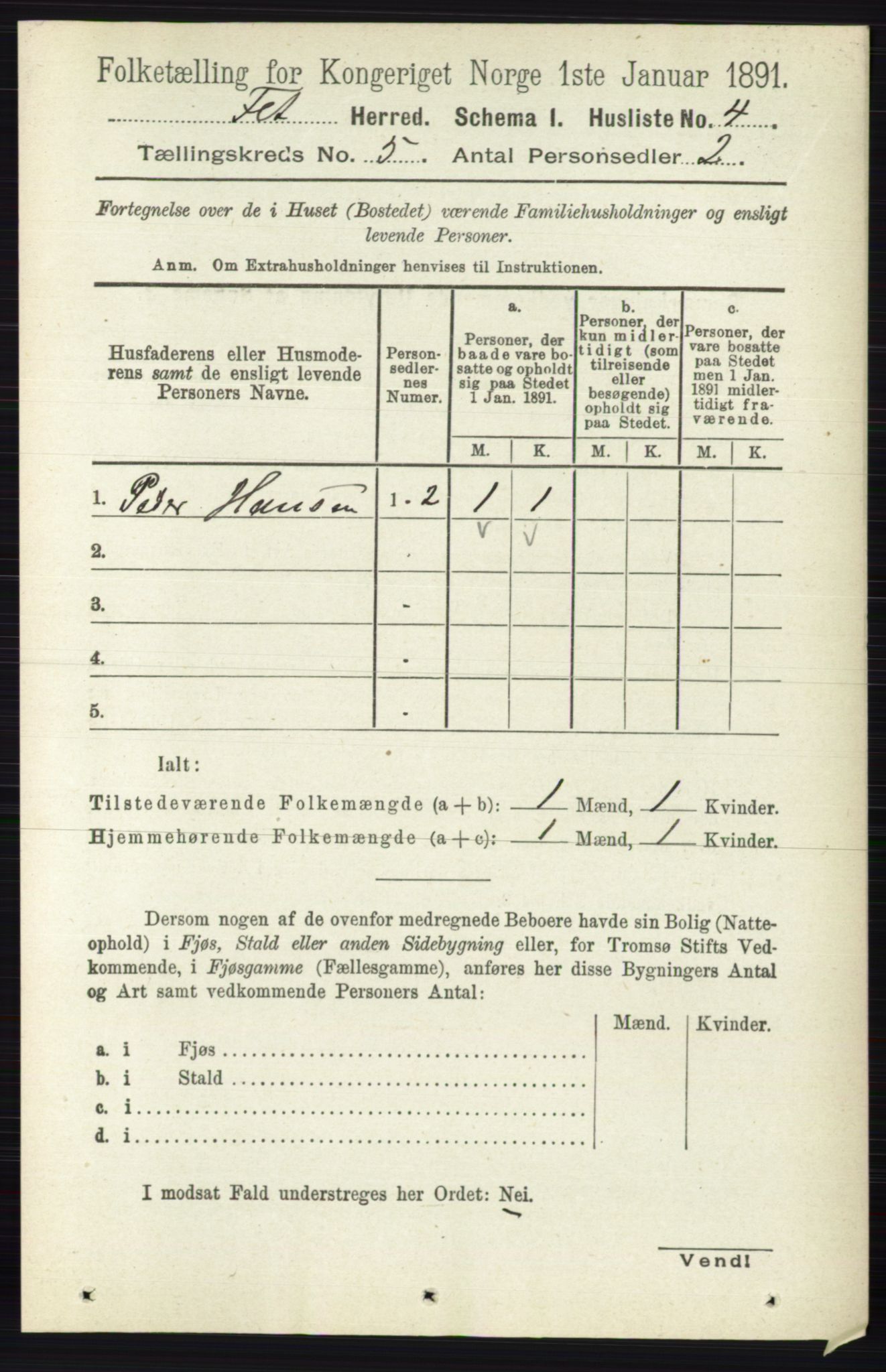 RA, 1891 census for 0227 Fet, 1891, p. 1541