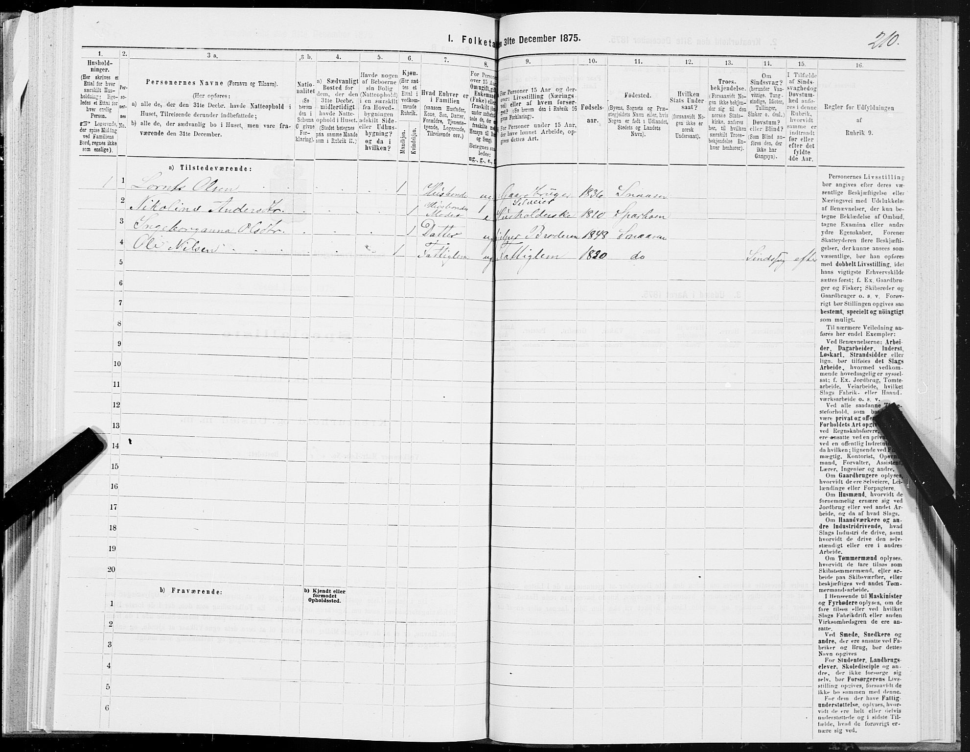 SAT, 1875 census for 1736P Snåsa, 1875, p. 1210