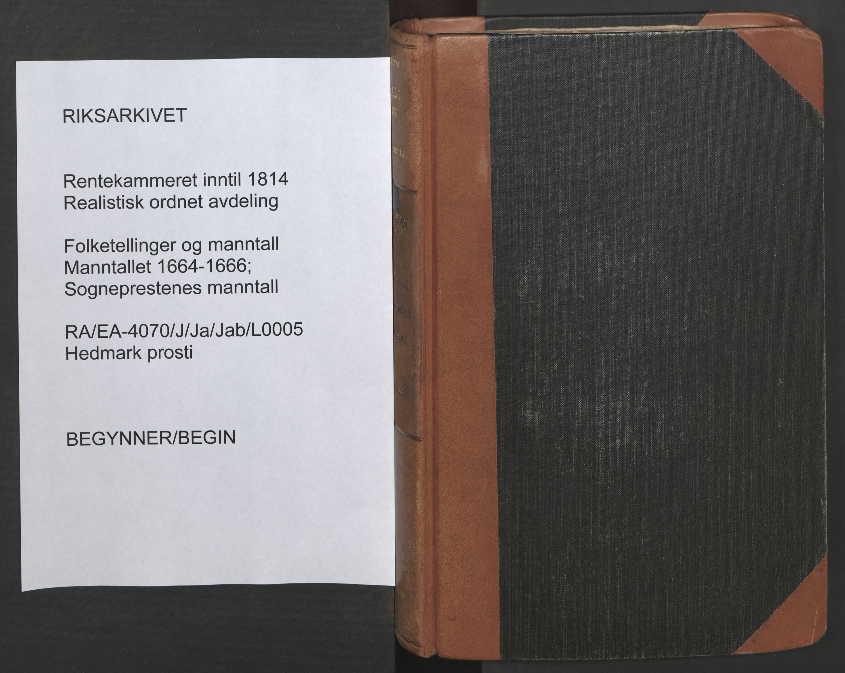 RA, Vicar's Census 1664-1666, no. 5: Hedmark deanery, 1664-1666