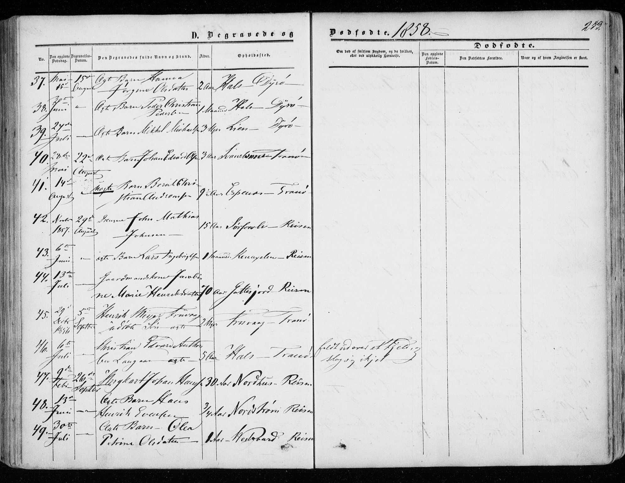 Tranøy sokneprestkontor, SATØ/S-1313/I/Ia/Iaa/L0007kirke: Parish register (official) no. 7, 1856-1866, p. 253