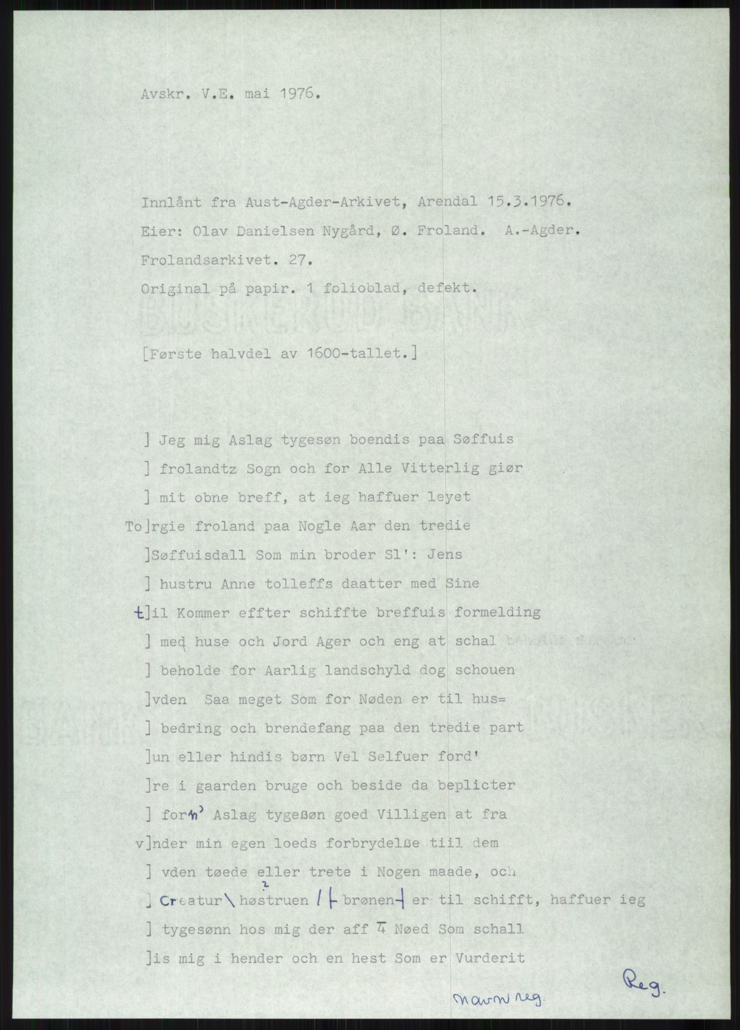Samlinger til kildeutgivelse, Diplomavskriftsamlingen, AV/RA-EA-4053/H/Ha, p. 2207